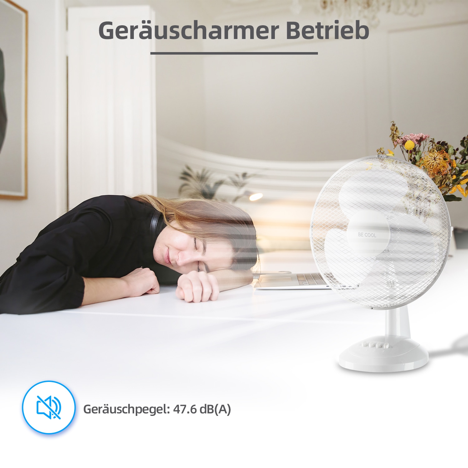 be cool Tischventilator »Tischventilator 30cm BC12TF weiß« einfache Bedienung
