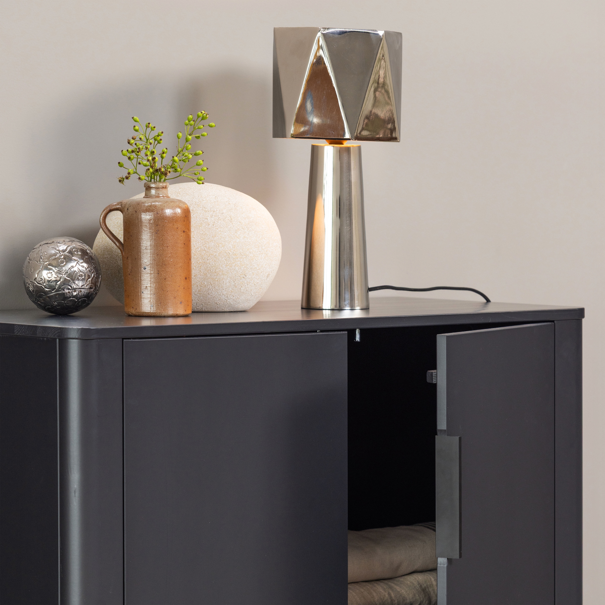 WOOOD Highboard »Gunnar FSC®-Mix Massivkiefer mit Dämpfung Funktion, 85 x 39 x 135 cm« Tragkraft 15 kg pro Boden, einfach zu montieren, sichtbare Maserung