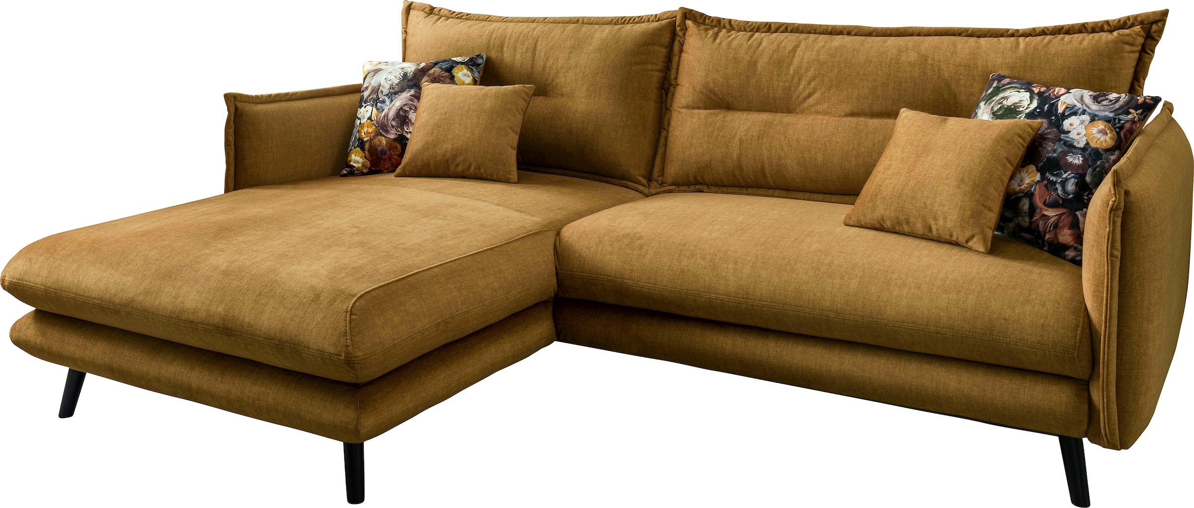 INOSIGN Ecksofa »Lazio modernes Design, bequem, schmale Armlehnen, OTTOs Choice« zwei verschiedene Fußfarben wählbar