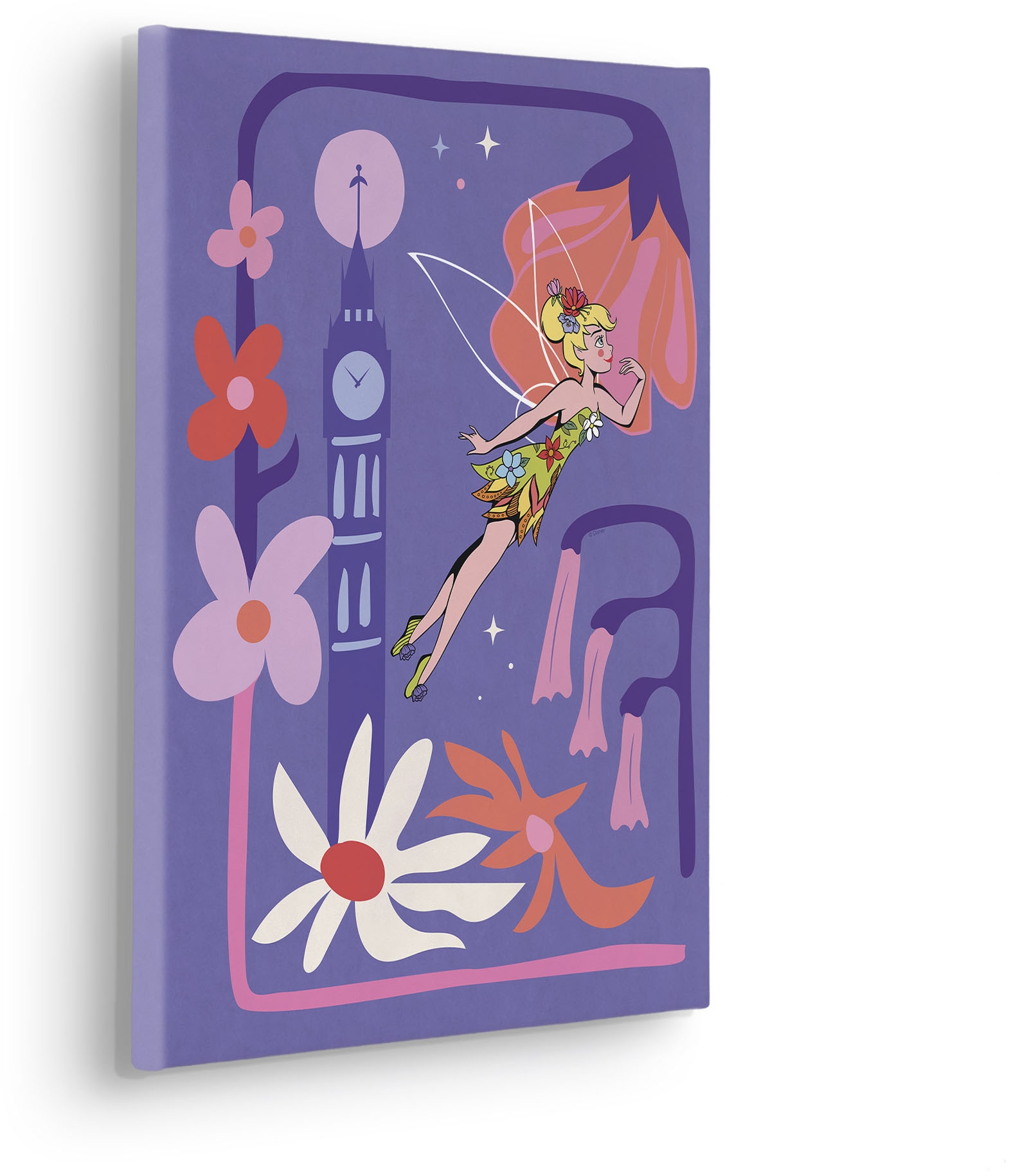 Komar Leinwandbild »Disney Tinker Bell Flower City«, Disney, (1 St.), 30 x 40 cm (Breite x Höhe) - Kinderzimmer, Dekoration