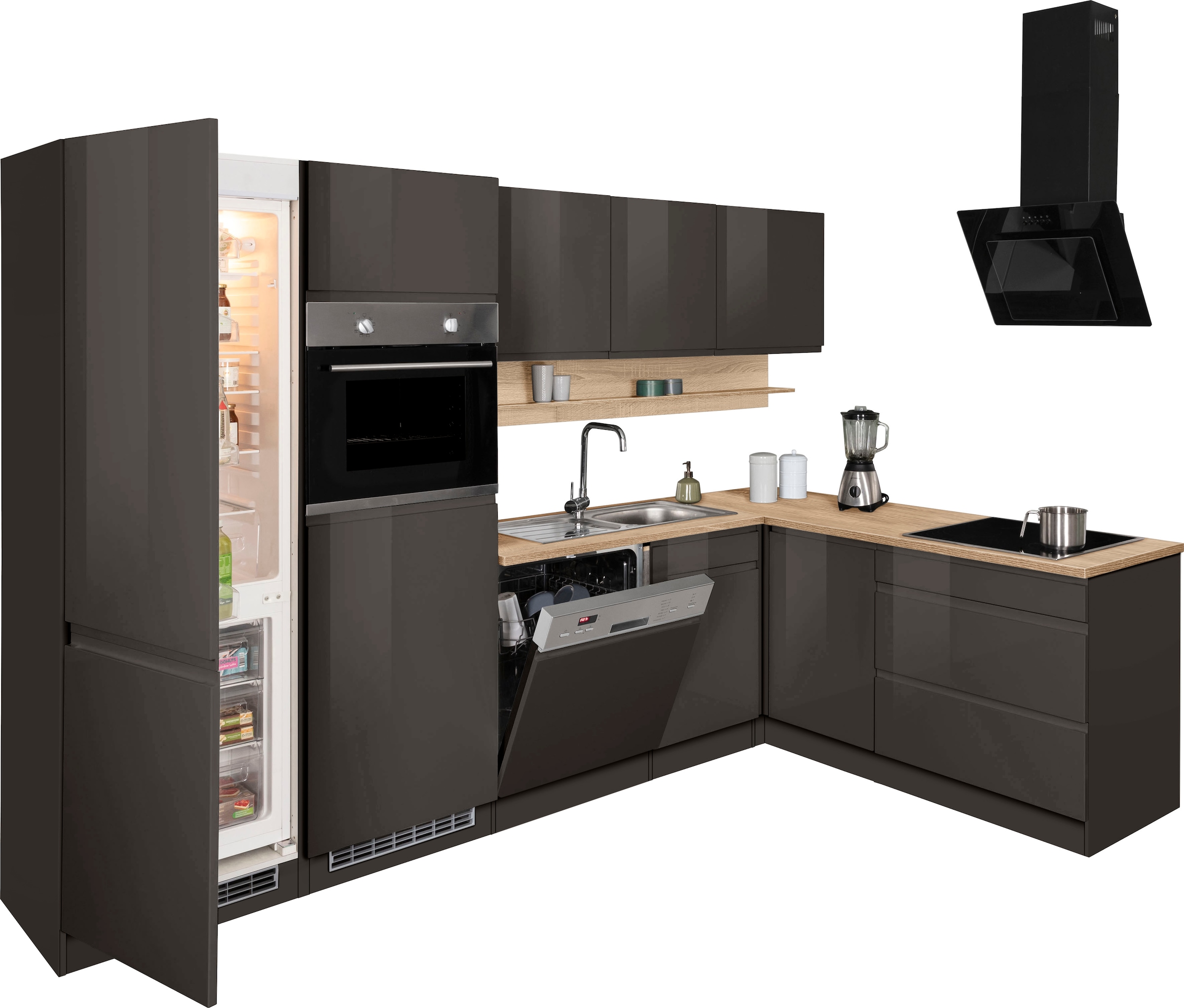 KOCHSTATION Winkelküche »KS-Virginia« Stellbreite 290/190 cm cm, wahlweise mit Induktion