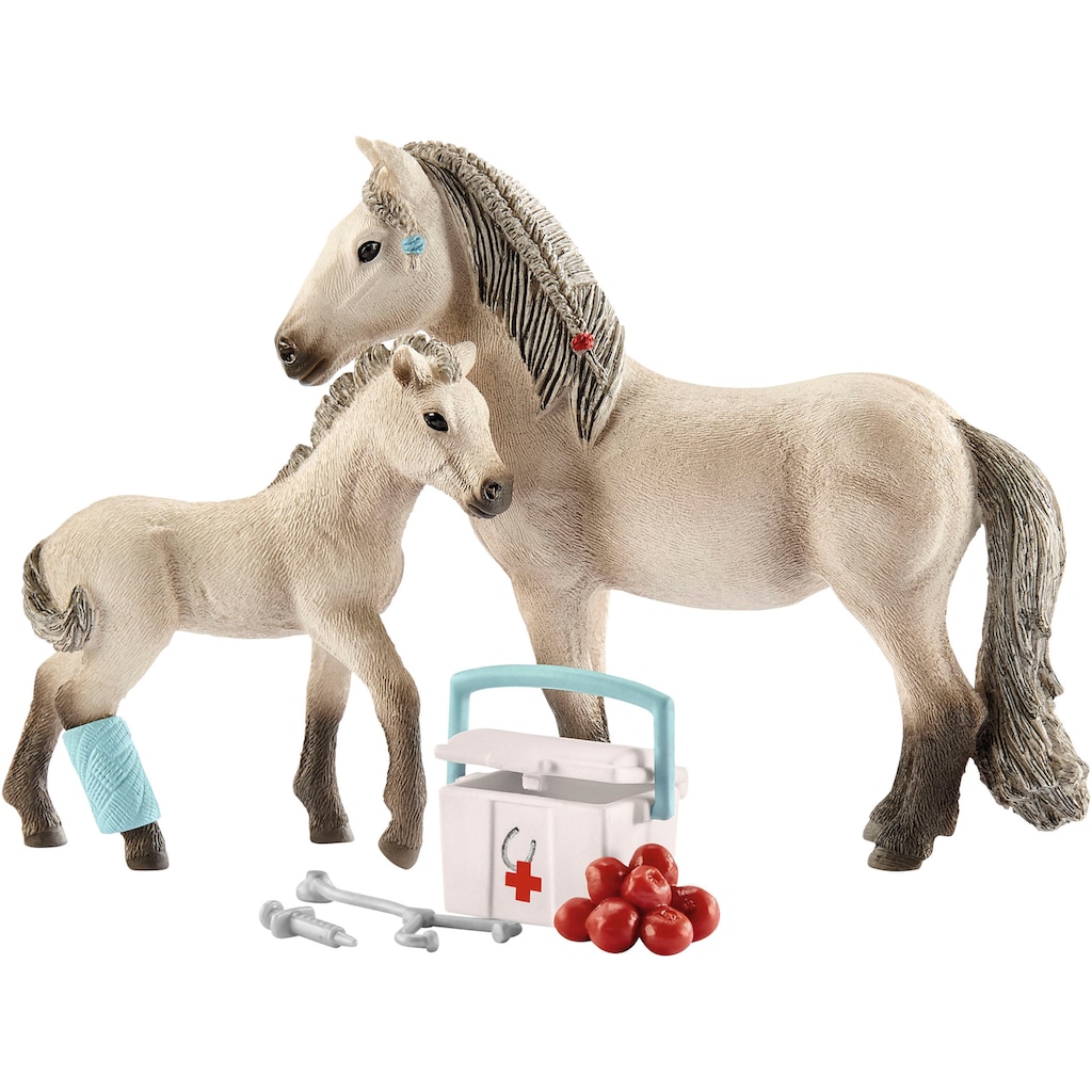 Schleich® Spielwelt »HORSE CLUB Set: Pferdekoppel mit Eingangstor & Hannahs Erste-Hilfe-Set«
