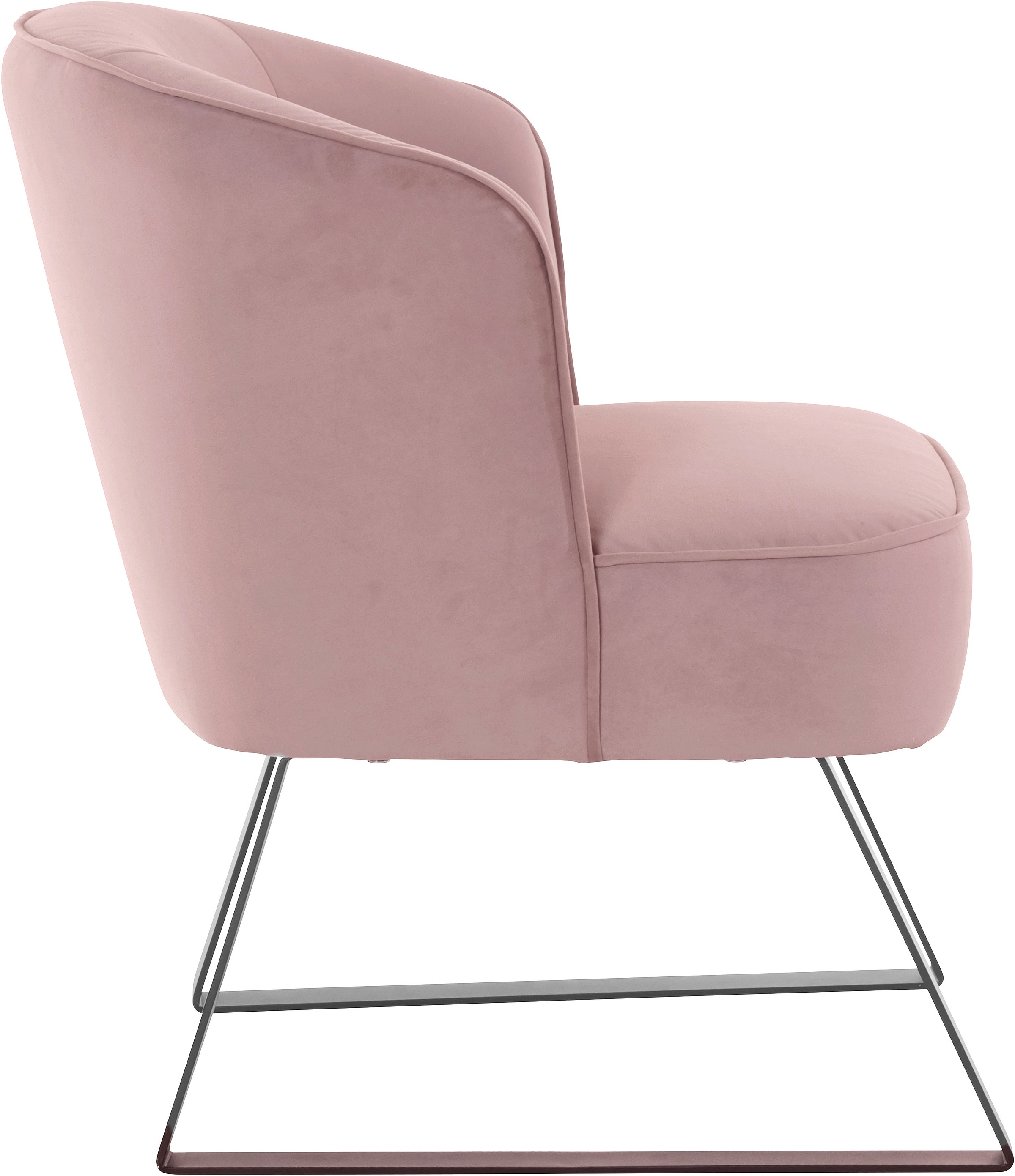 exxpo - sofa fashion Sessel »Americano, Loungesessel«, mit Keder und Metallfüßen, Bezug in verschiedenen Qualitäten, 1 Stck.