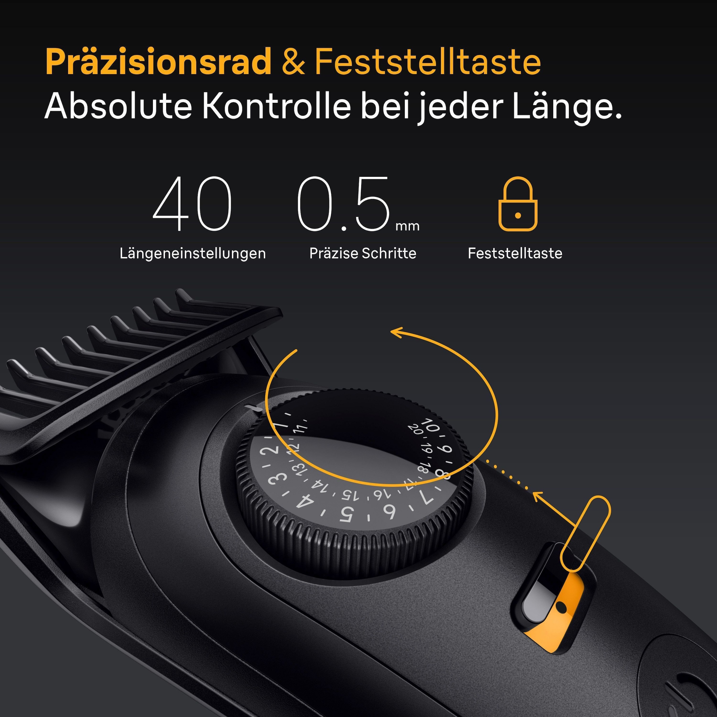 Braun Haarschneider »Barttrimmer BT5520«, ultrascharfe Klinge, 120 Min Akkulaufzeit, 40 Längeneinstellungen