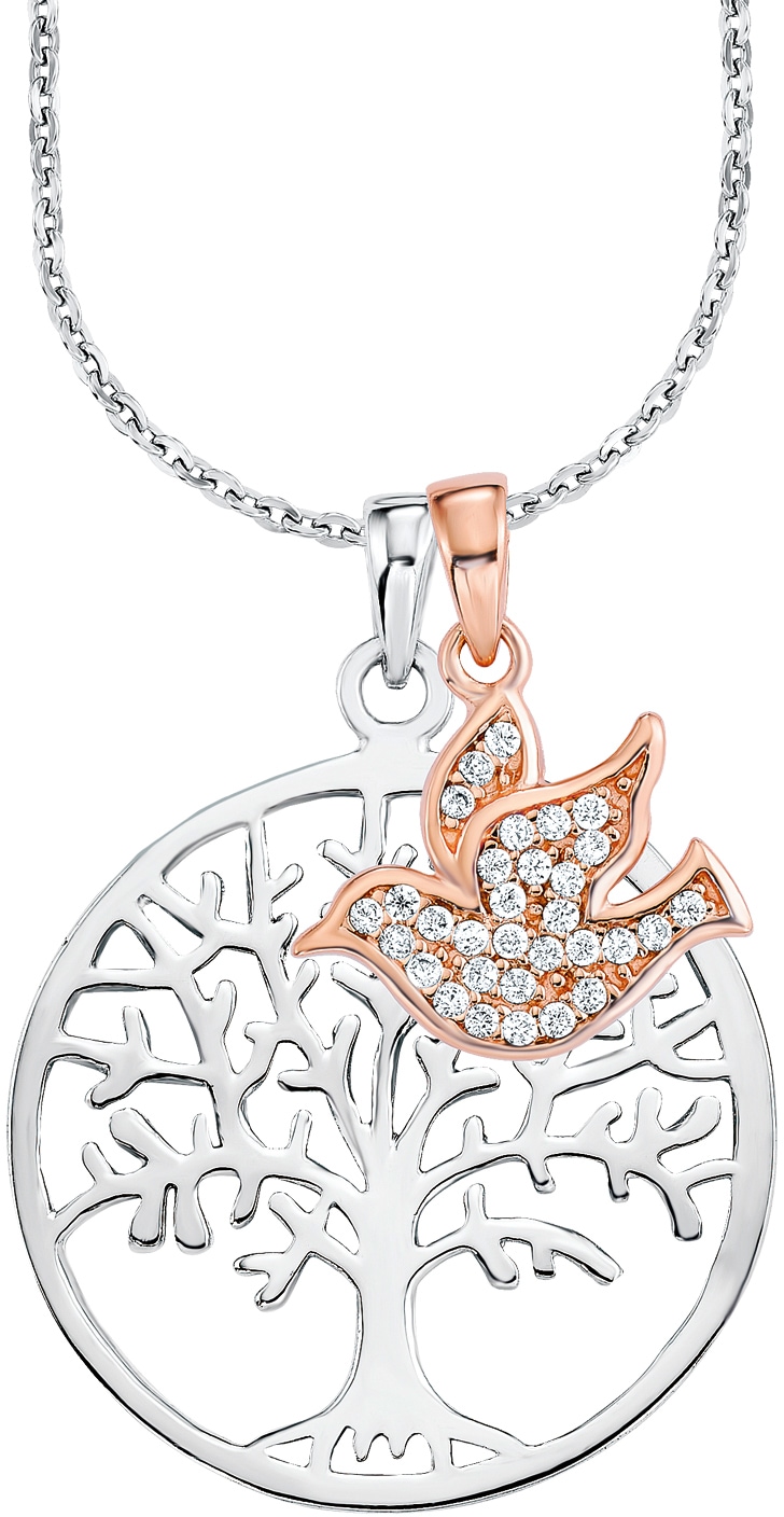 Anhänger ♕ Zirkonia und Amor »Lebensbaum/Taube, mit Set tlg.), (Set, bei Kette 3 2012666«,