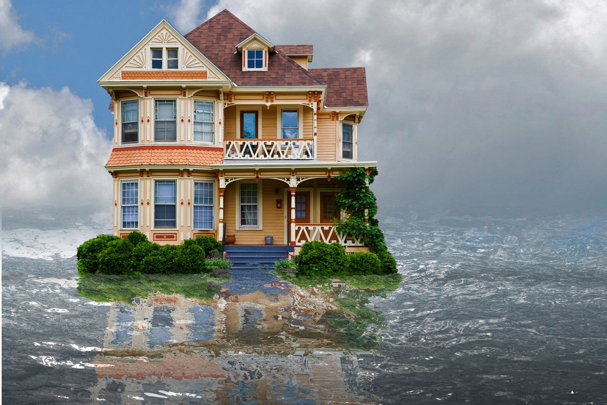 Papermoon Fototapete "Haus im Wasser"