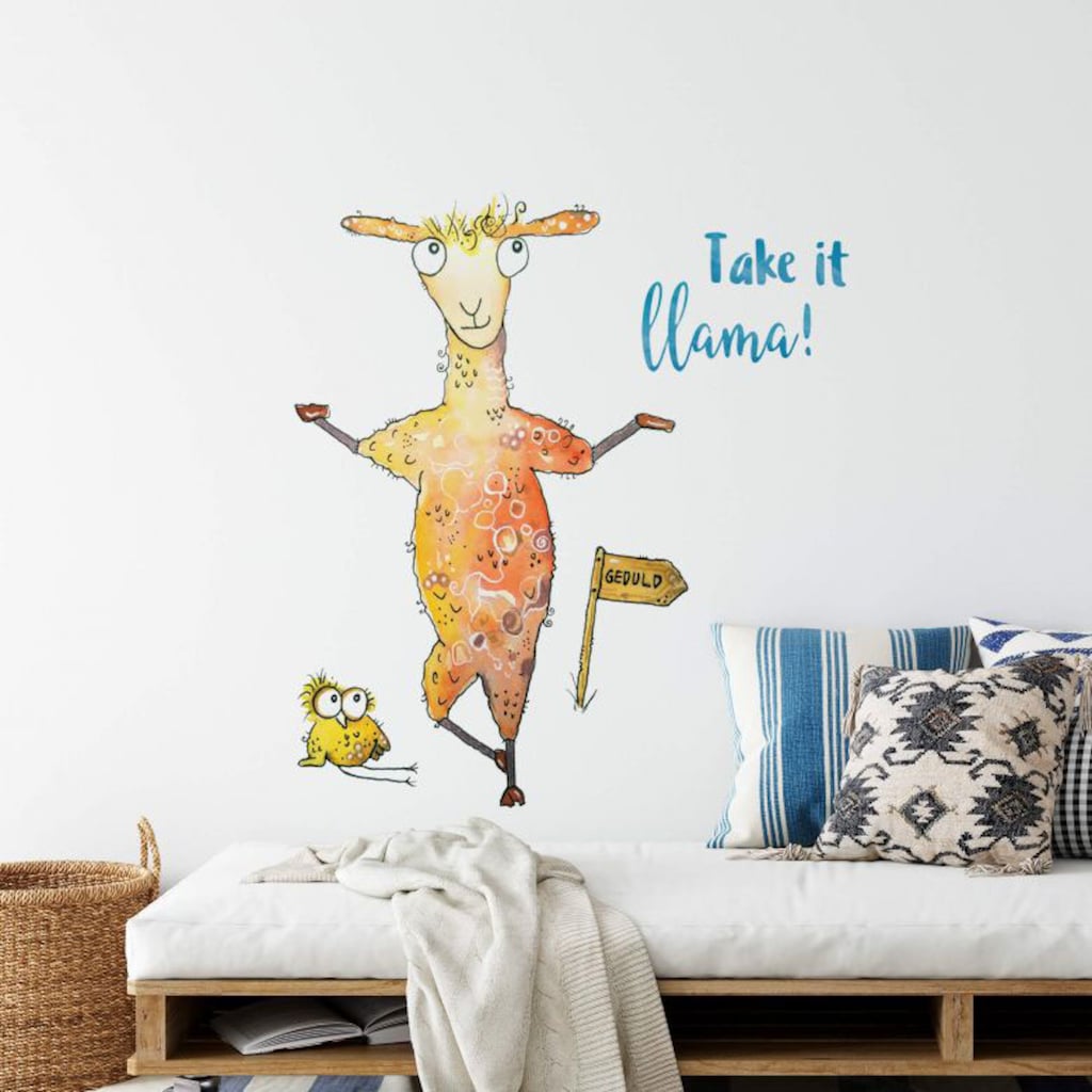 Wall-Art Wandtattoo »Lebensfreude Take it llama«, (1 St.)