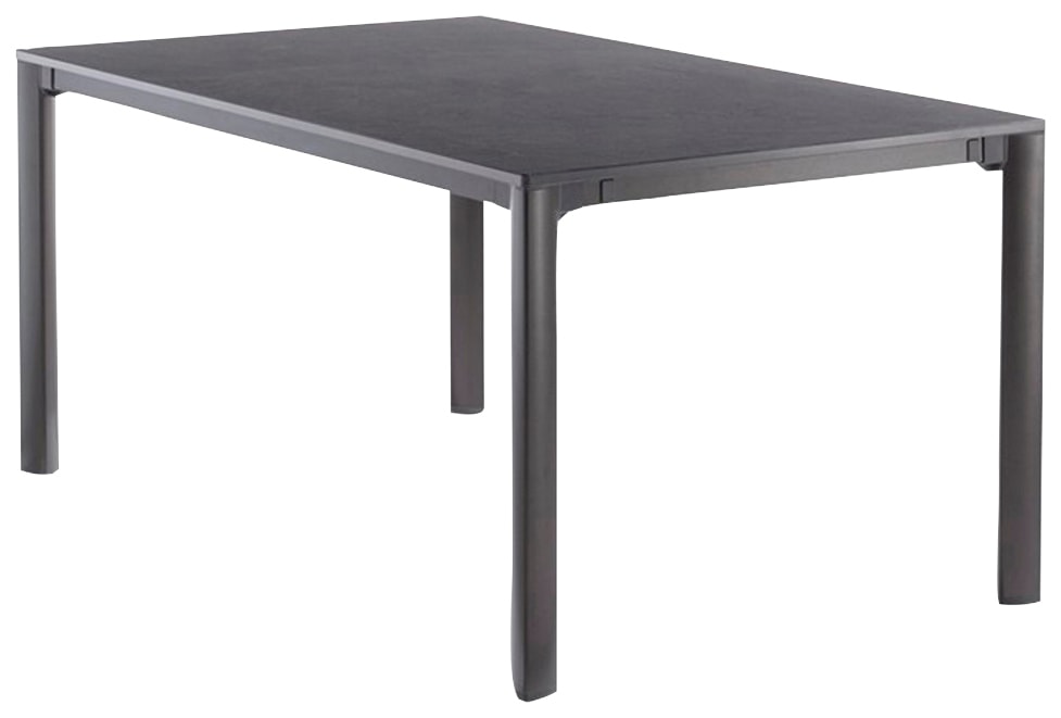 sieger EXKLUSIV Gartentisch, (ausziehbar 165/225/285x95x74cm), Aluminiumgestell graphit / vivodur-Tischplatte Schieferoptik anthrazit