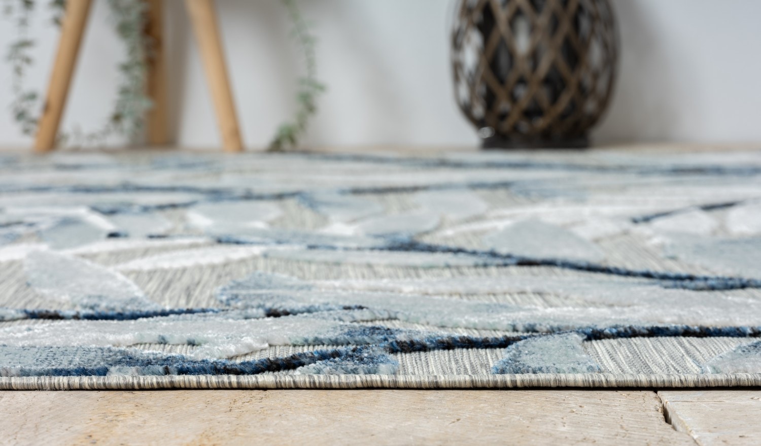Myflair Möbel & Accessoires Teppich »Olivia Lagerräumung«, rechteckig, 8 mm Höhe, Blätter Motiv, Hoch-Tief Effekt, Outdoor geeignet, Balkon, Terrasse
