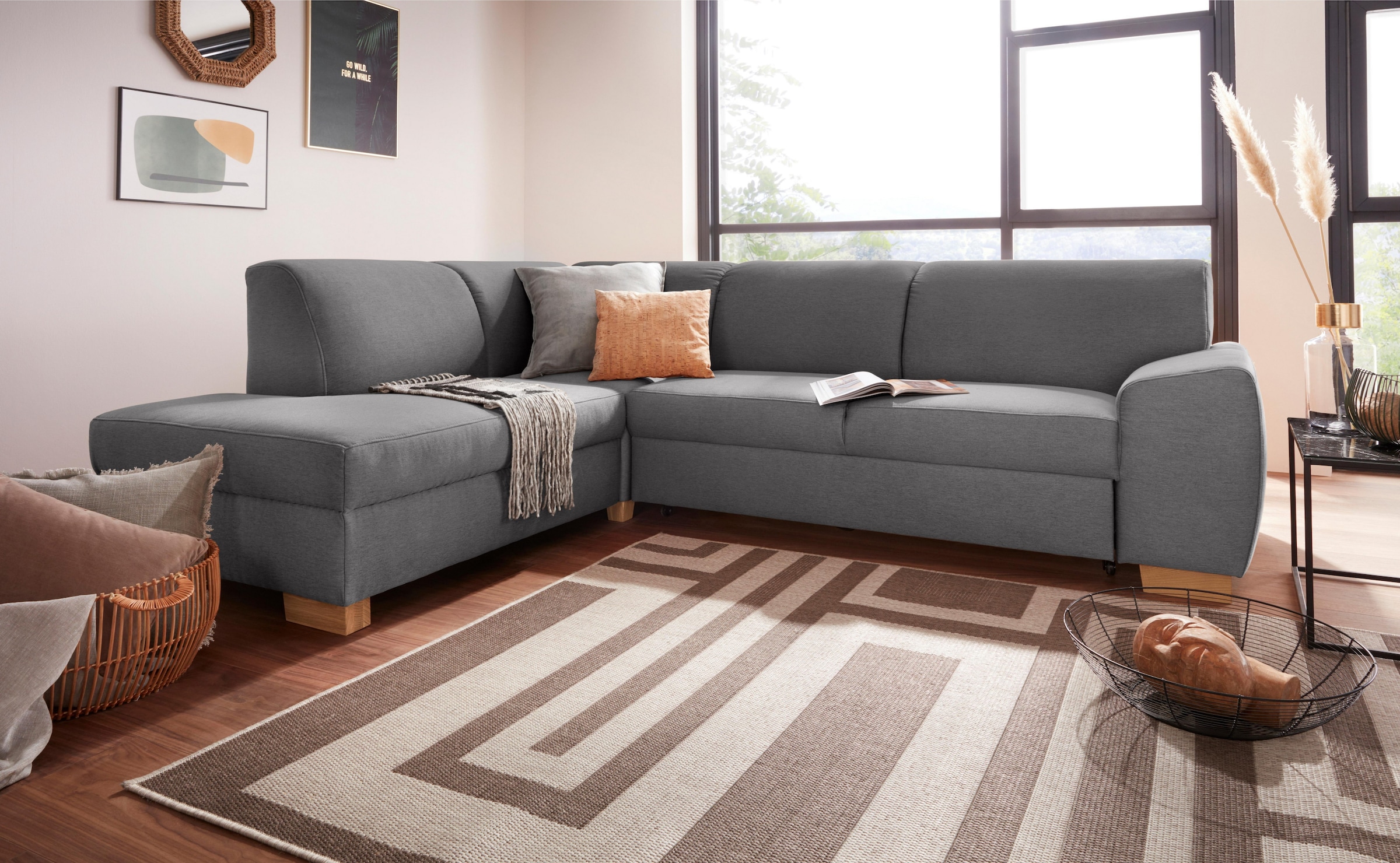 DOMO collection Ecksofa »Incanto kubische Formensprache, komfortabel, L-Form« wahlweise mit Bettfunktion