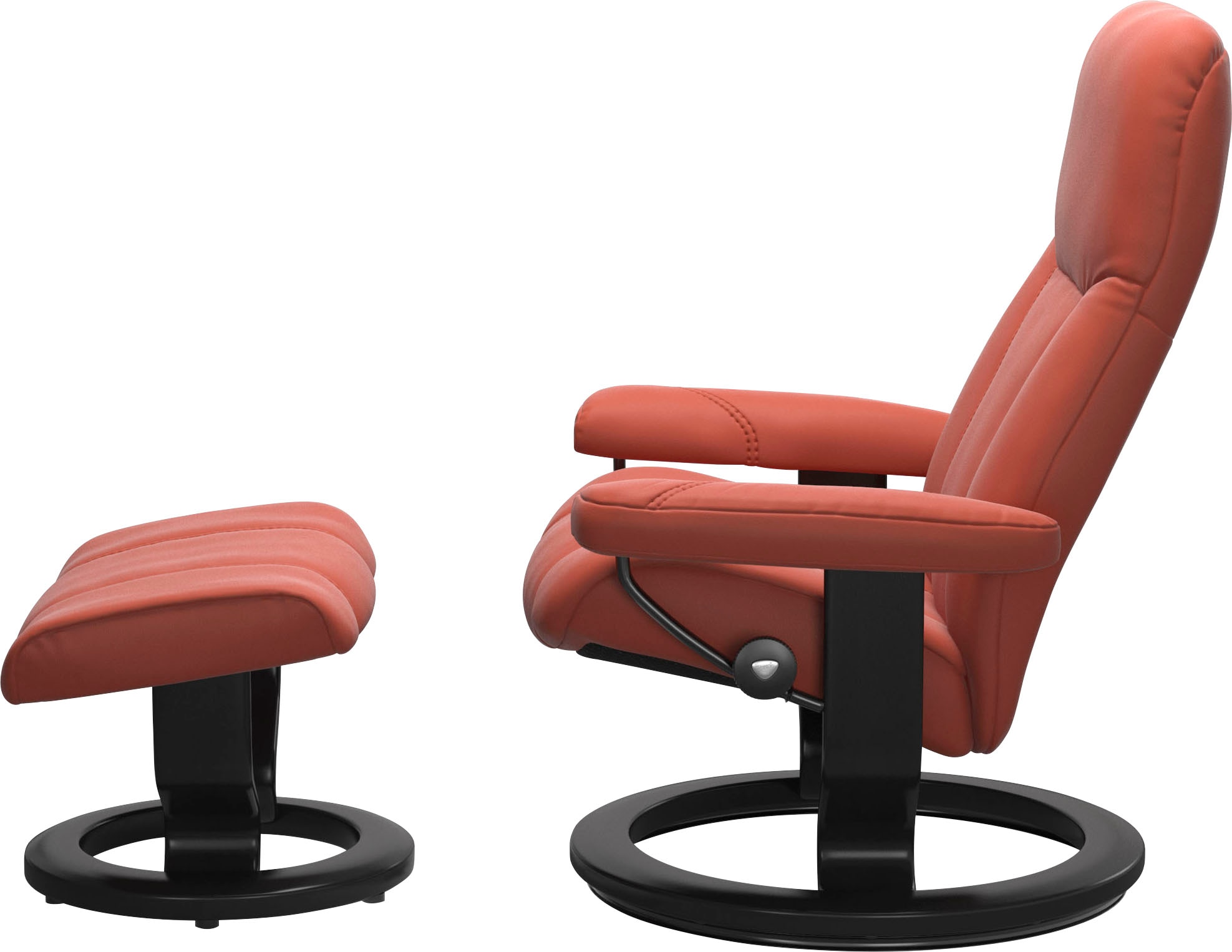 Stressless® Relaxsessel »Consul«, (Set, Relaxsessel mit Hocker), mit Hocker, mit Classic Base, Größe S, Gestell Schwarz