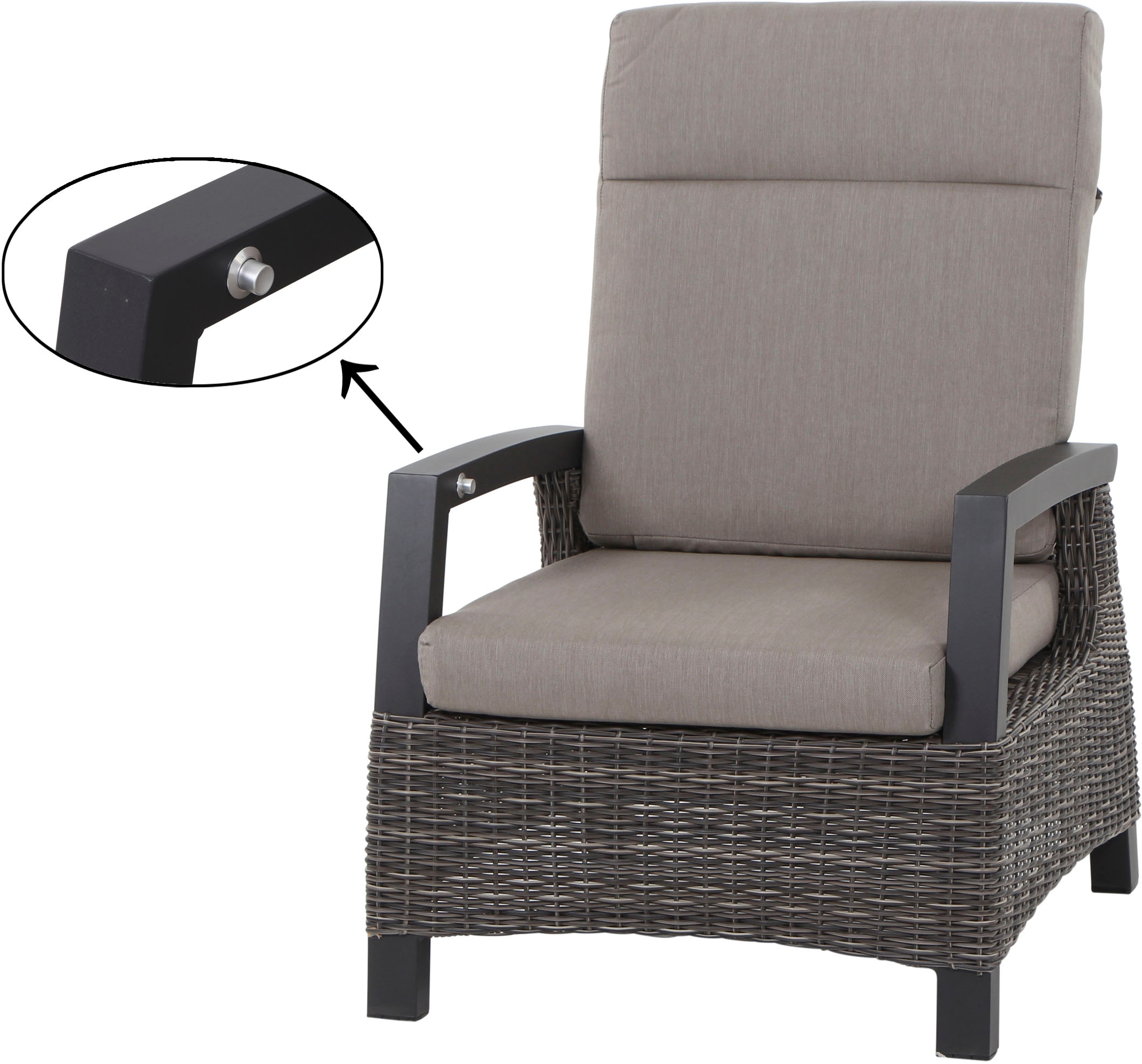 Siena Garden Gartenlounge-Set »Corido«, (Set, 8 tlg.), bestehend aus 2 Sesseln, 1 Bank, 1 Tisch und 4 Auflagen