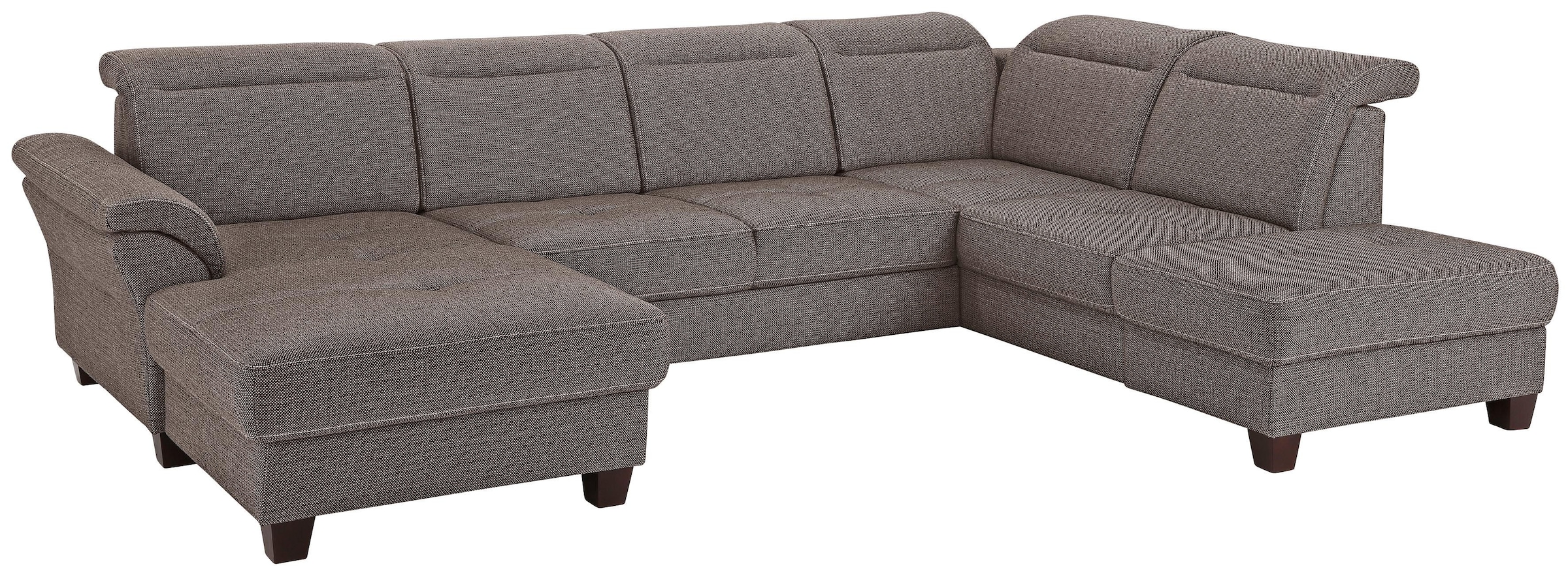 Home affaire Wohnlandschaft »Solvei U-Form« Sitztiefenverstellung und Federkern, wahlweise  Kopfteilverstellung