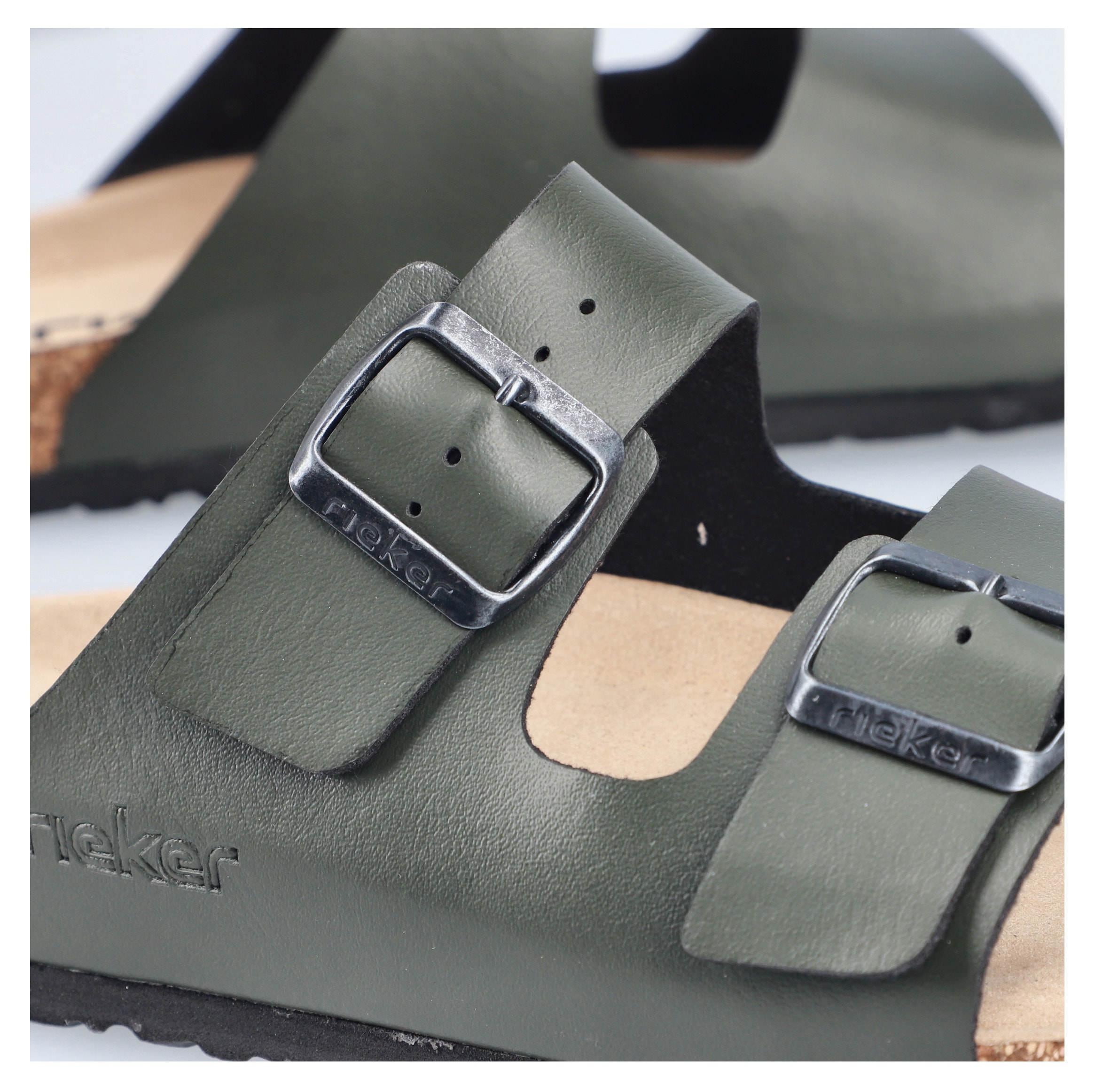 Rieker Pantolette, Sommerschuh, Schlappen, Hausschuh, mit zwei Schnallenverschlüsse