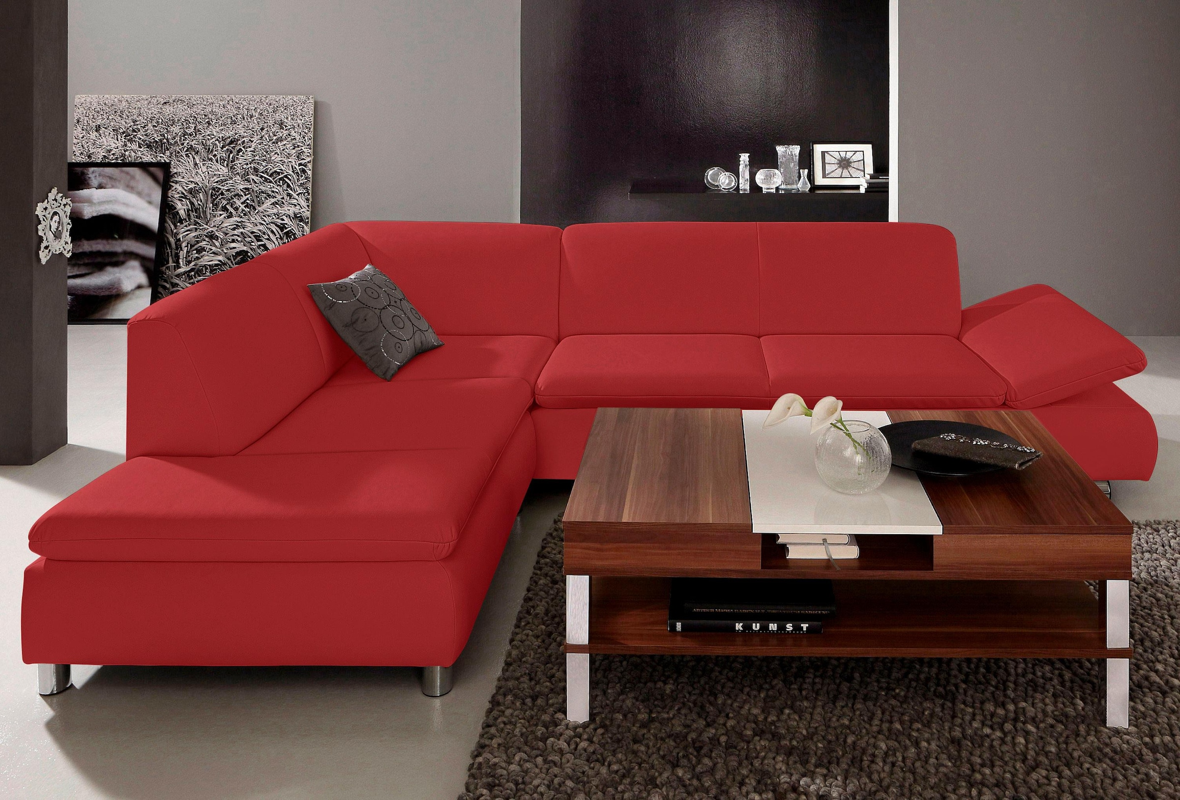 Max Winzer® Ecksofa »Toulouse modern und bequem, aktuelles Design, hoher Sitzkomfort«, mit klappbaren Armlehnen, Breite 271 cm