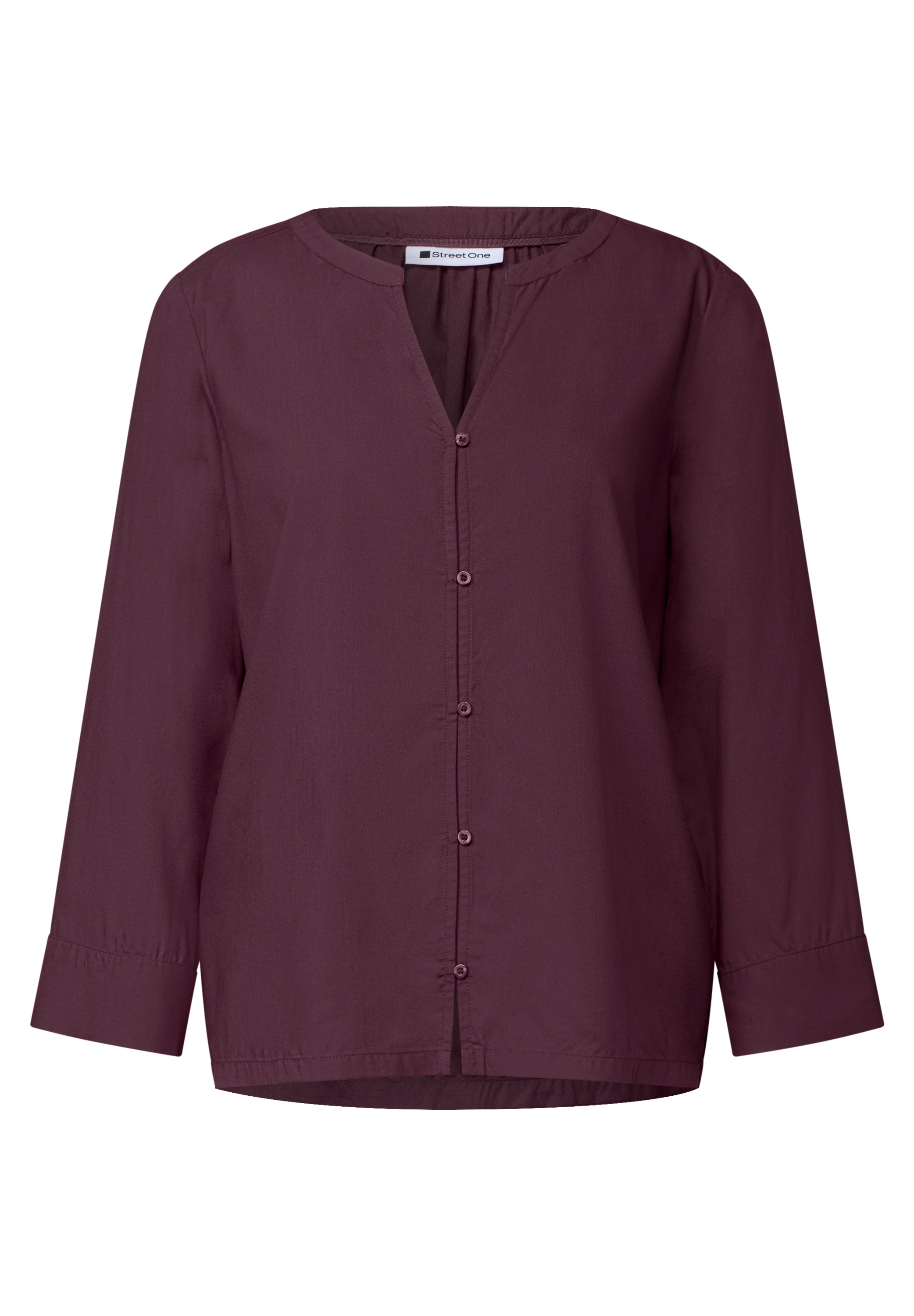 STREET ONE Schlupfbluse 3/4-Arm Sommerbluse mit Split Neck