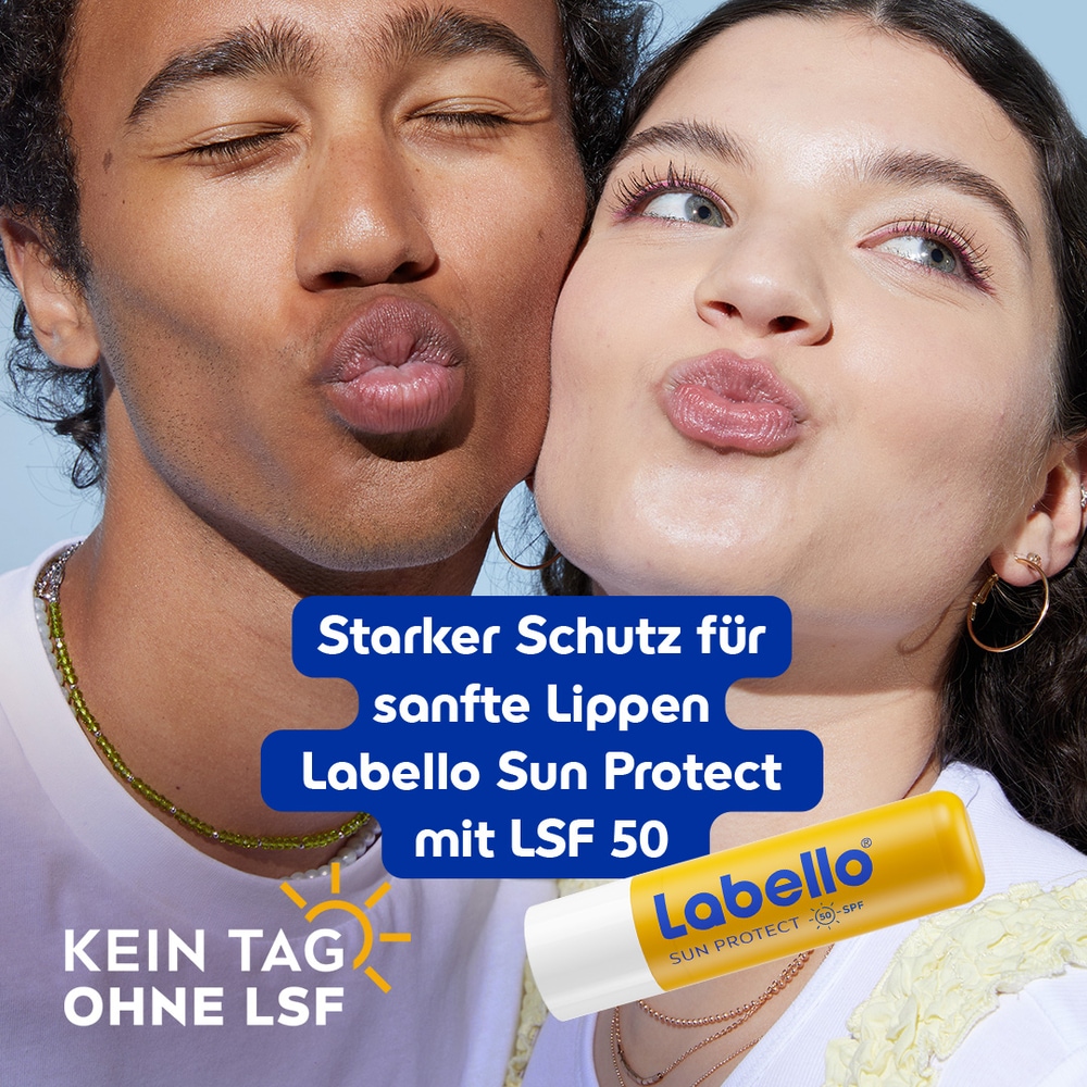 Nivea Sun Sonnenschutzlotion »Schutz & Pflege Lotion LSF50+ mit Labello Sun Gratis« mit Vitamin C & Hyaluron für doppelten Zellschutz
