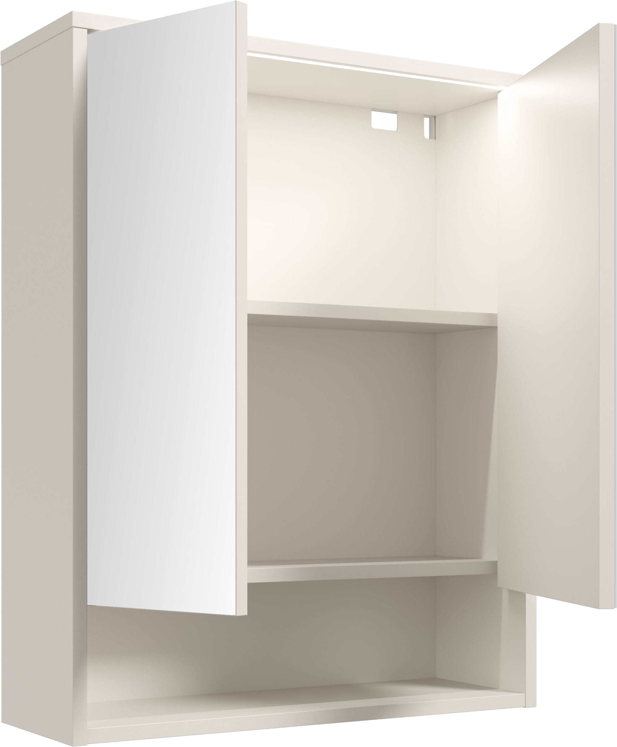 BASIC by Balculina Spiegelschrank »Lucera Spiegelschrank, Badezimmerschrank BxHxT 60x75x20« 1 Stk. tlg. Breite 60 cm, Tür L/R montierbar, LED-Beleuchtung