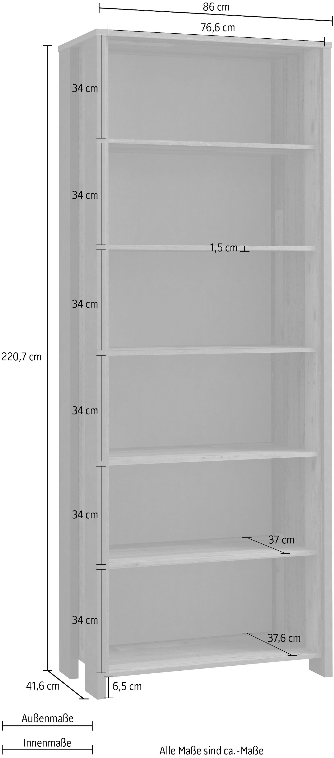 FORTE Aktenregal »Clif«, Bücherregal im Industriestil, Höhe 220,7 cm