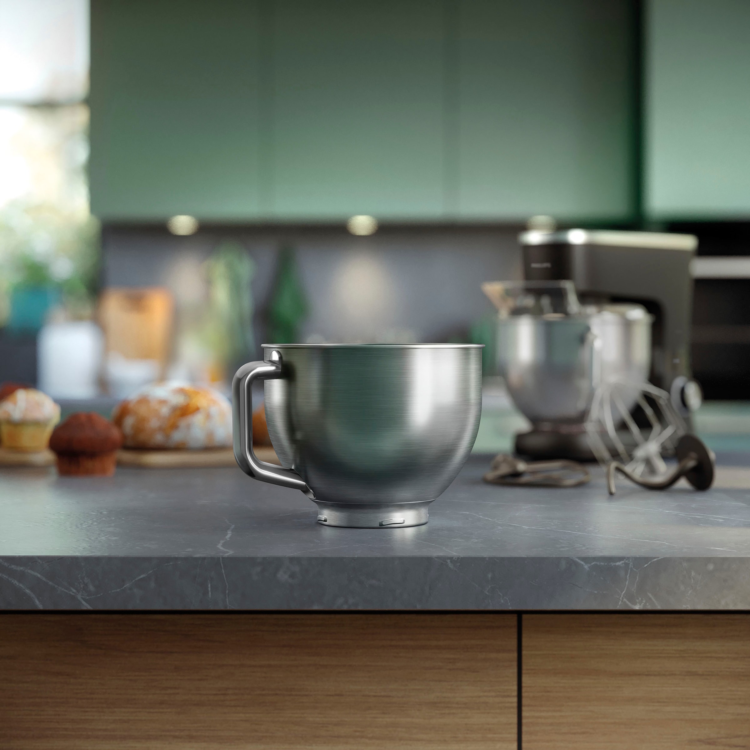Philips Küchenmaschinenschüssel »HR0720/00«, 1 tlg., aus Edelstahl, Zusatzschüssel passend für Philips Küchenmaschine Serie 7000, 5,5 l