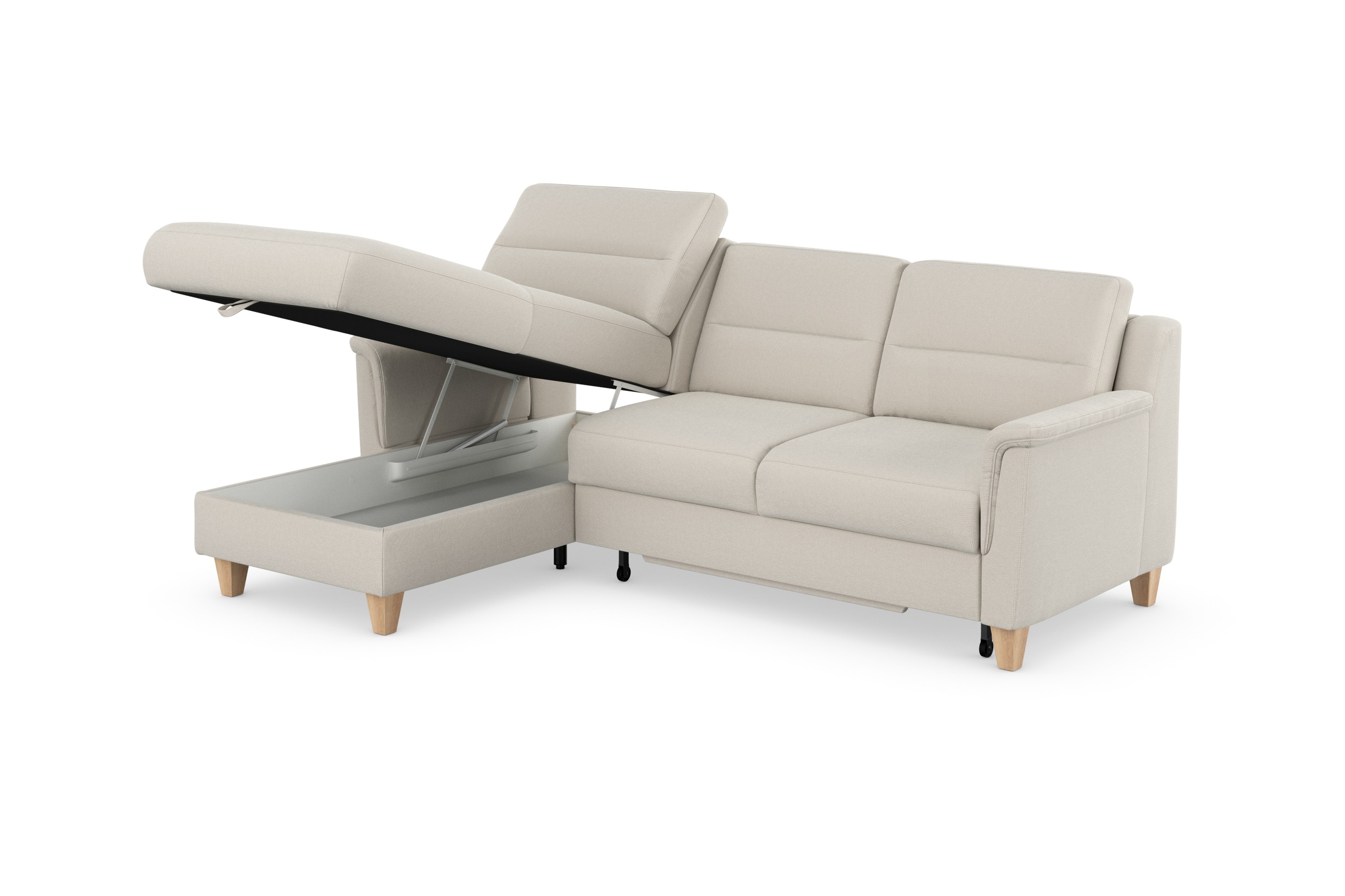 sit&more Ecksofa »Farö L-Form«, inklusive Federkern, wahlweise mit Bettfunktion und Bettkasten