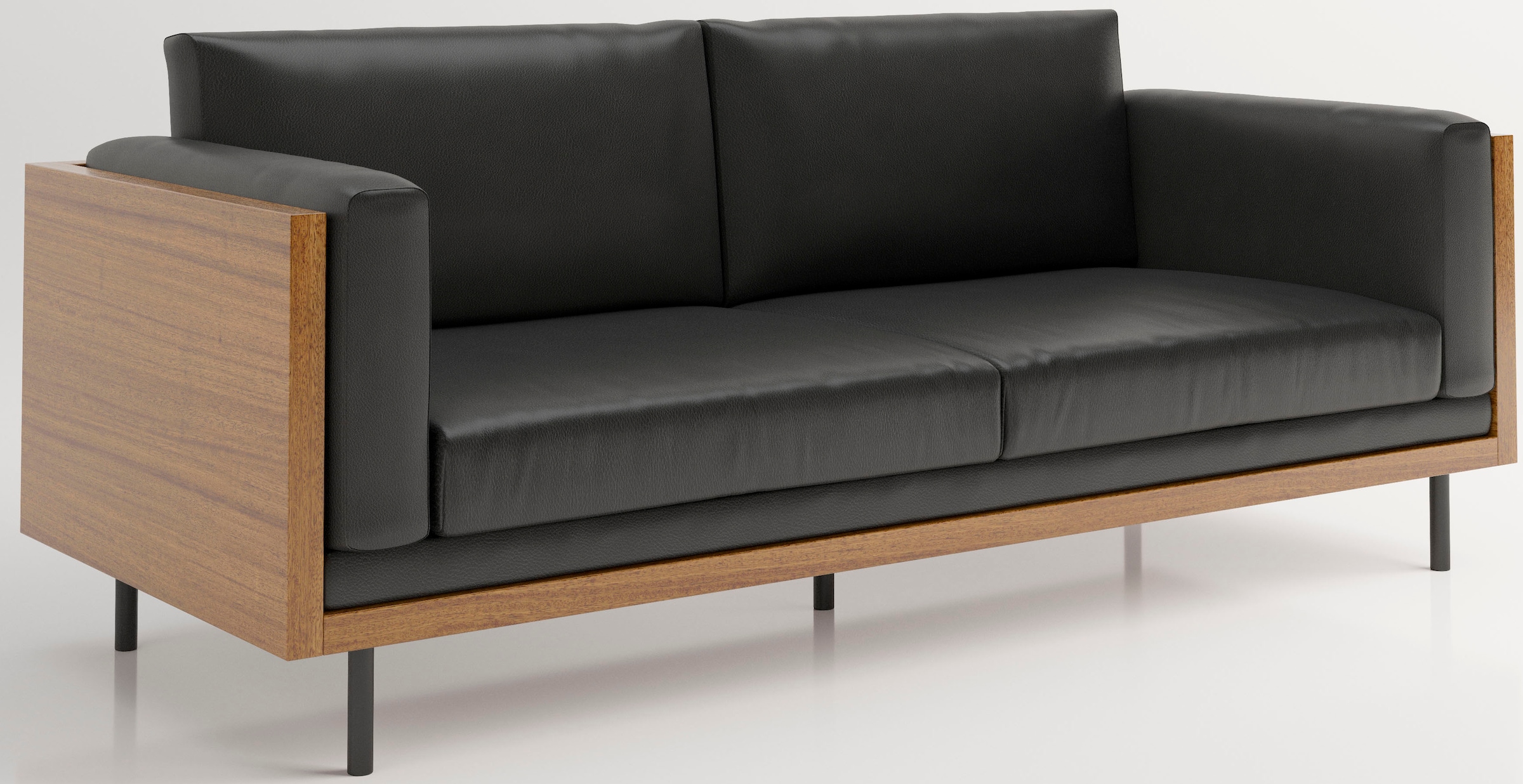 PLAYBOY 3-Sitzer »Shelby« Sitzschale aus Massivholz