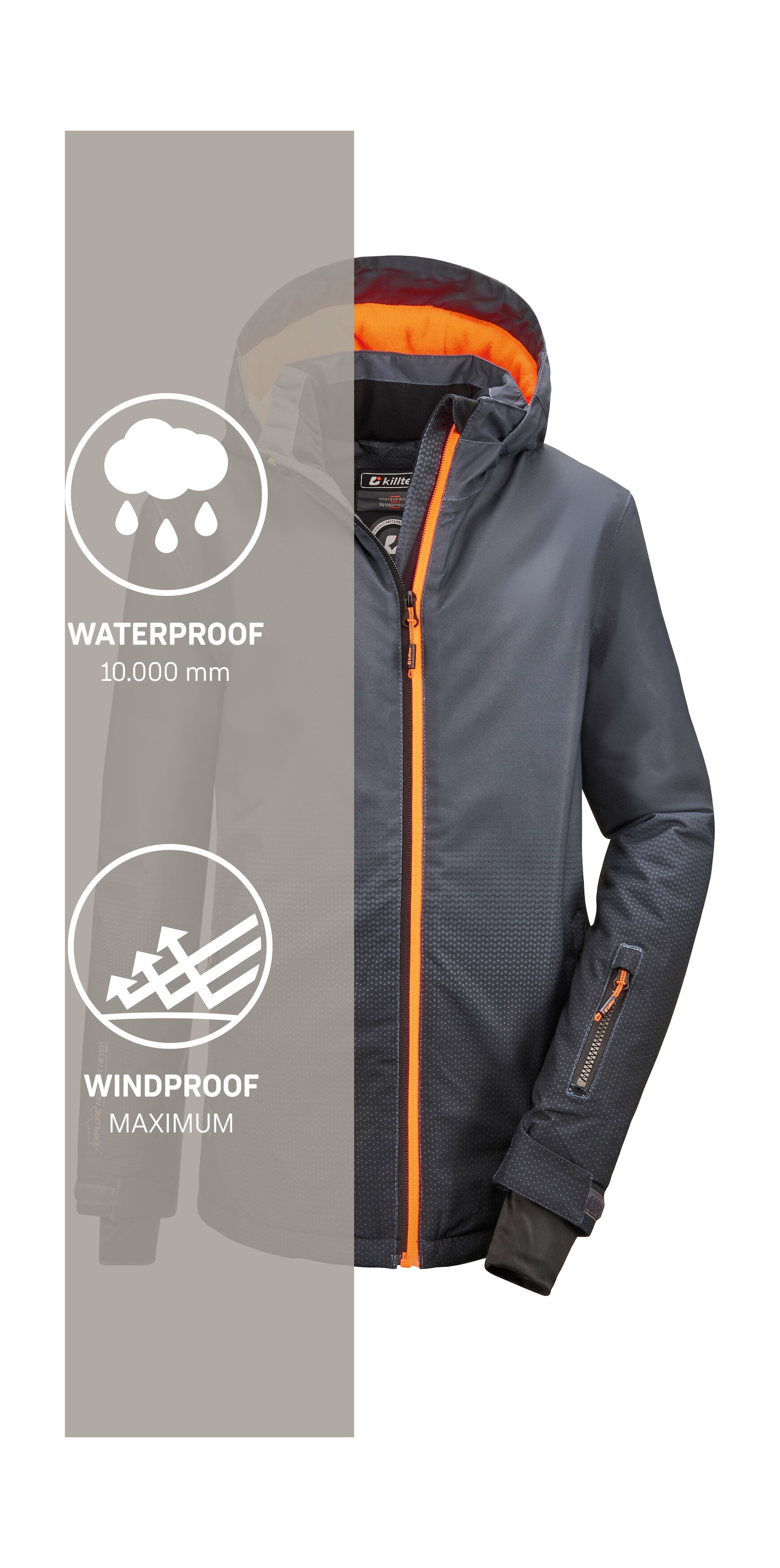 Killtec Outdoorjacke »Lynge BYS JCKT E«, Wasserdichte Funktionsjacke mit Schneefang und coolem Design
