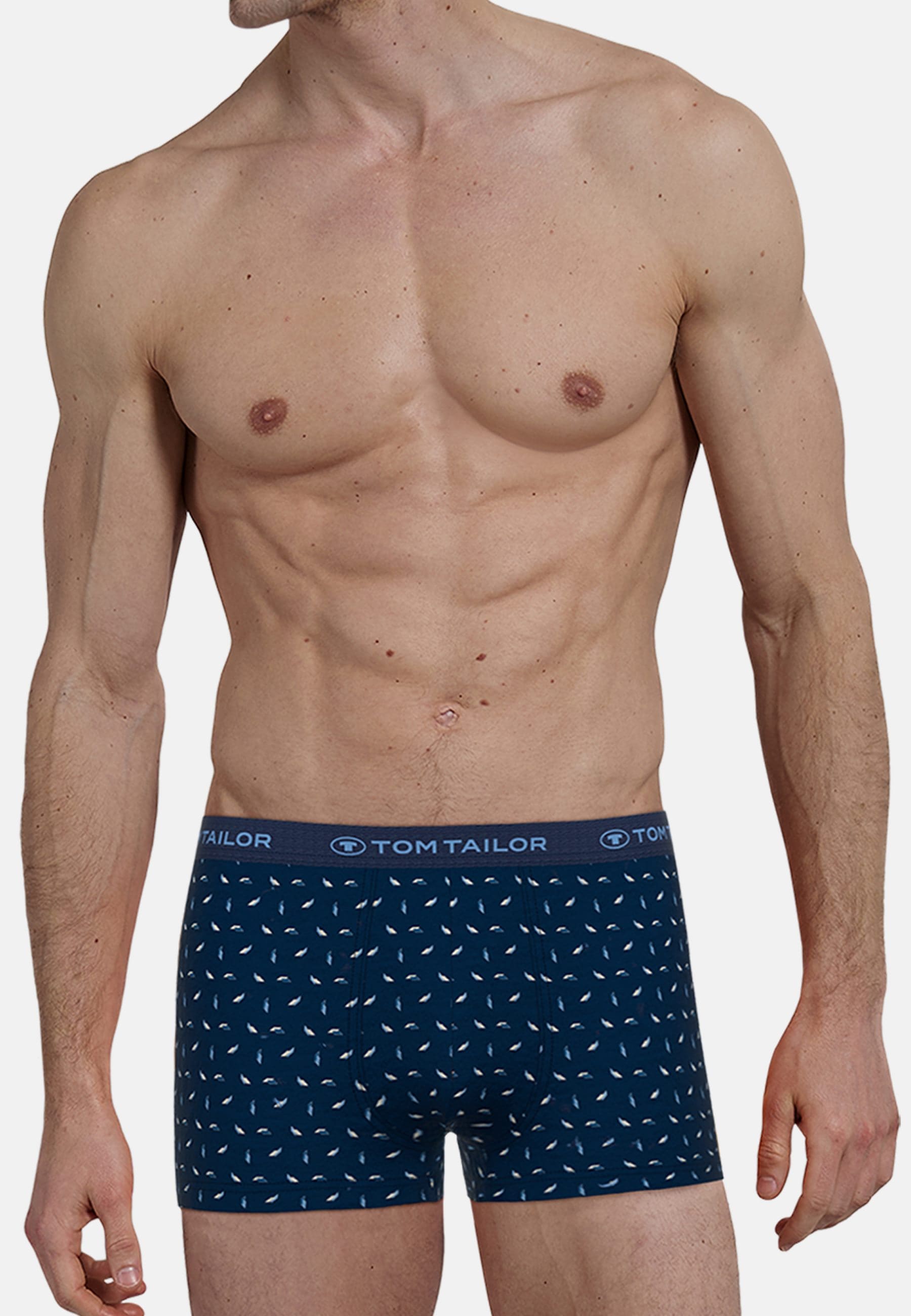 TOM TAILOR Boxershorts »Buffer«, (3er Pack), weich, bequem, eng, elastisch, Logobund, Baumwollmix