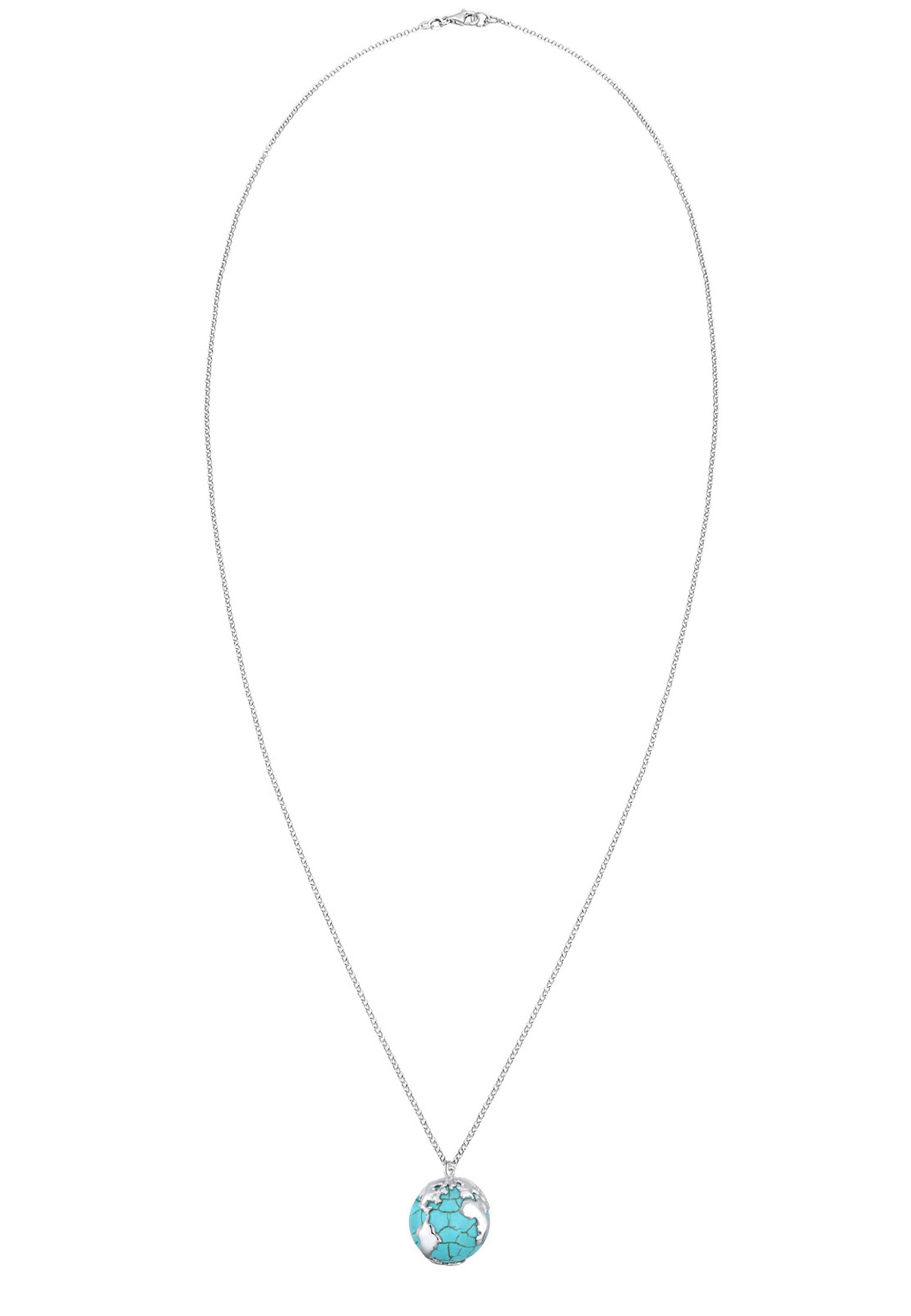 Elli Lange Kette »Halskette Globus Synthetischer Türkis  925 Sterling Silber«