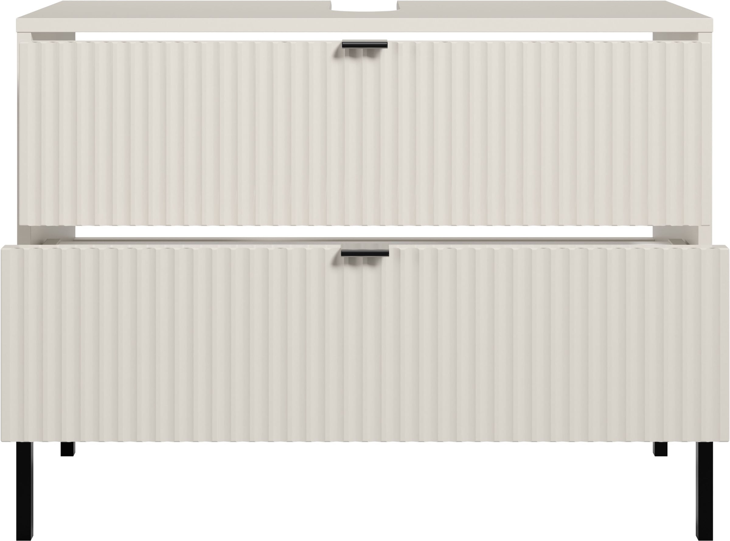 BASIC by Balculina Waschbeckenunterschrank »Lucera BxHxT 80x60x32 cm« 1 Stk. tlg. Breite 80cm, Unterflurauszug, Metallfüße