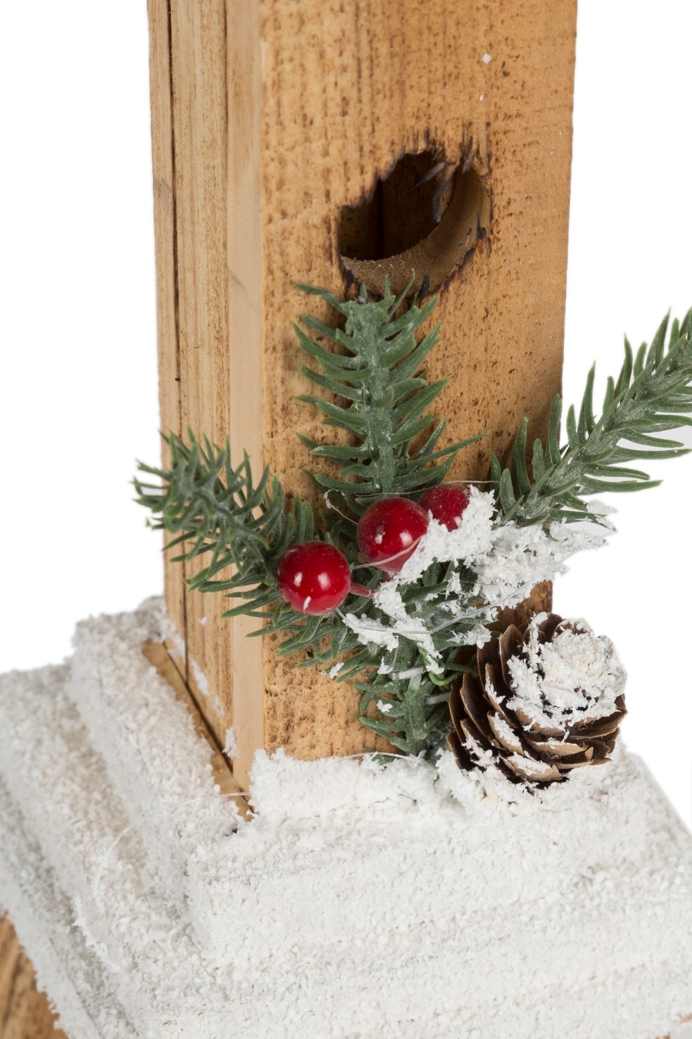 Myflair Möbel & Accessoires LED Laterne »Holzlaterne, 80 cm hoch« Warmweiß mit  intergrierter LED-Lichterkette