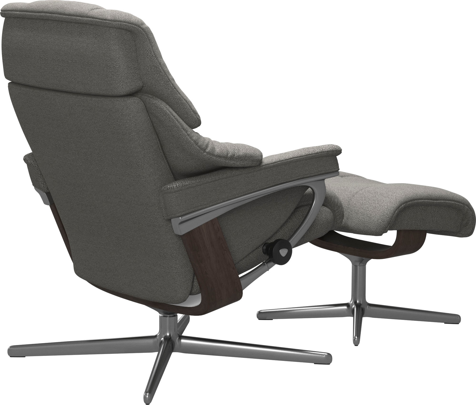 Stressless® Relaxsessel »Reno«, (Set, Relaxsessel mit Hocker), mit Hocker, mit Cross Base, Größe S, M & L, Holzakzent Wenge