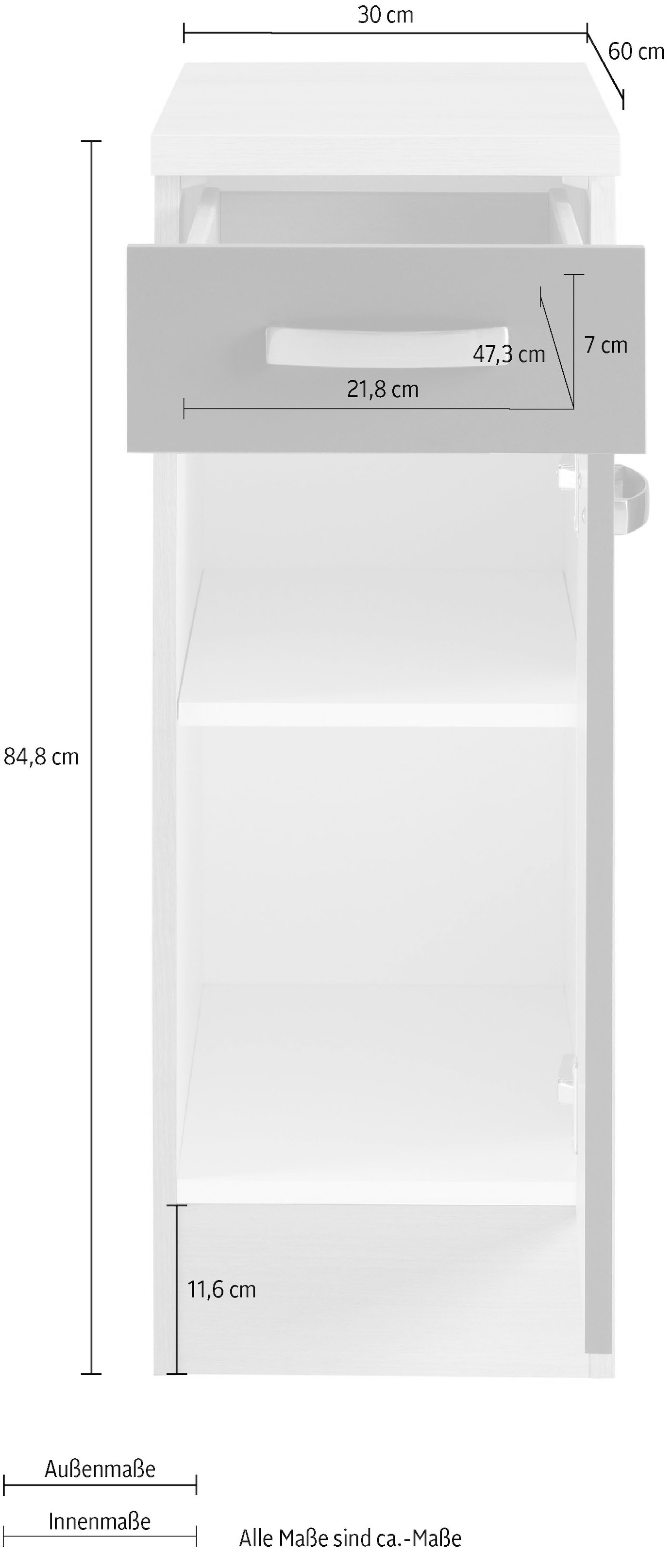 OPTIFIT Unterschrank »Faro« , mit Metallgriffen, Breite 30 cm