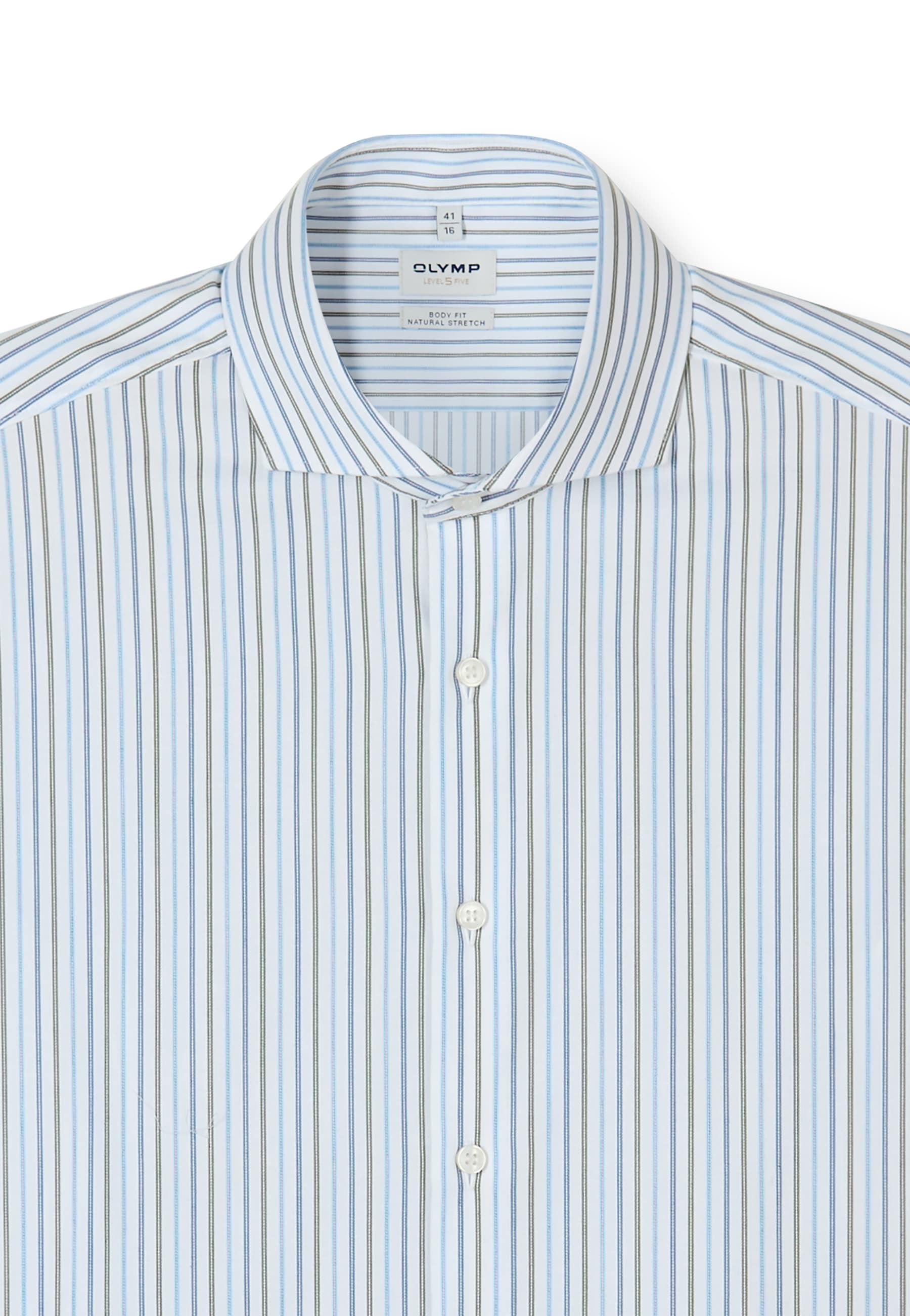 OLYMP Langarmhemd »Level Five« Businesshemd, body fit, Haifischkragen, gestreift