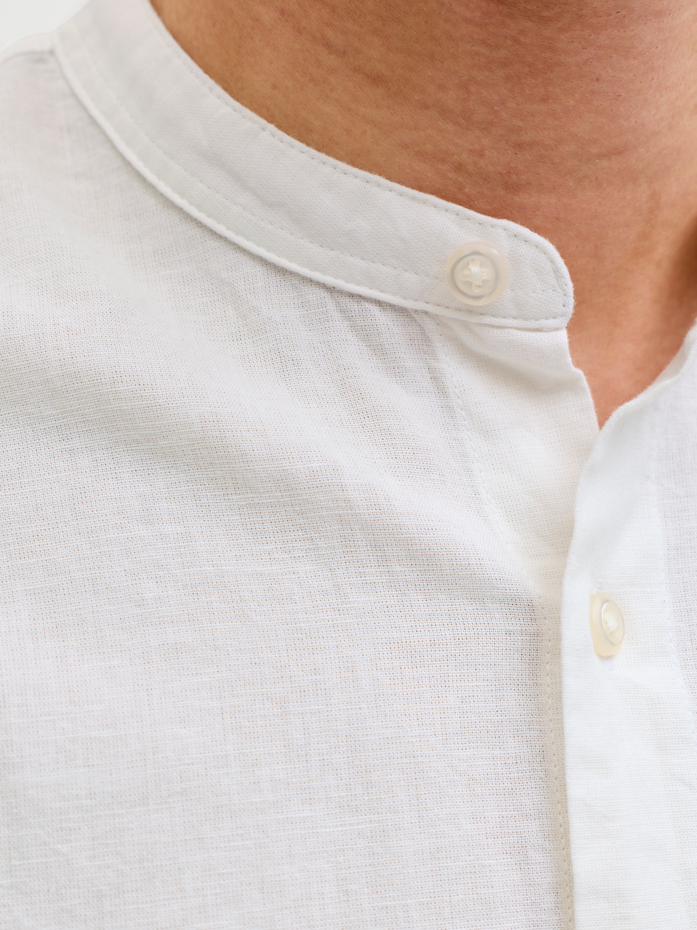 Jack & Jones Langarmhemd »JJEBREEZE LINEN BLEND BAND SHIRT L/S SN« mit Stehkragen