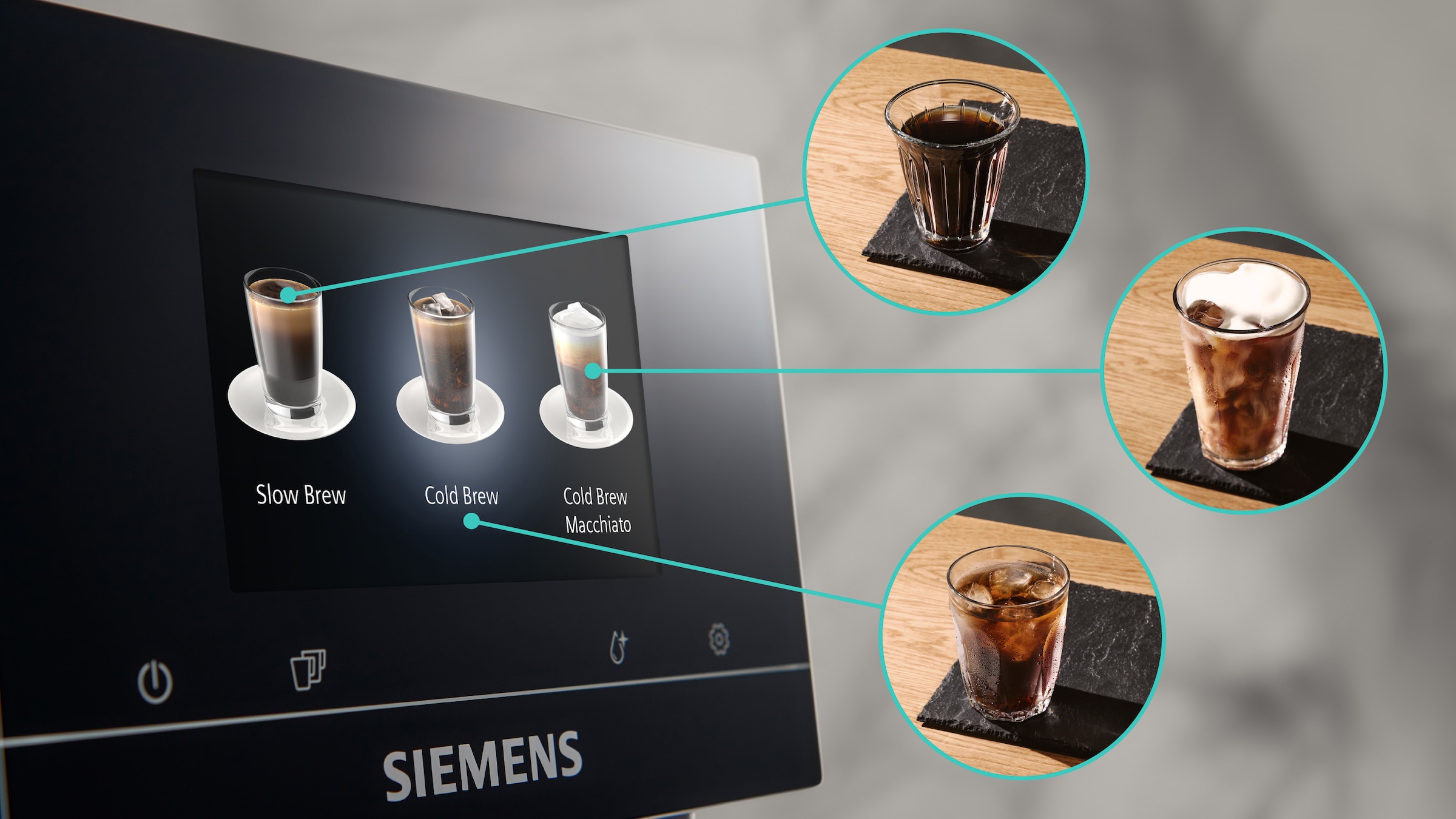 SIEMENS Kaffeevollautomat »EQ700 classic TP715D47, Cold Brew, intuitives 5" TFT-Display«, App, iaromaSelect, 10 Favoriten, autom. Dampfreinigung,silber metallic