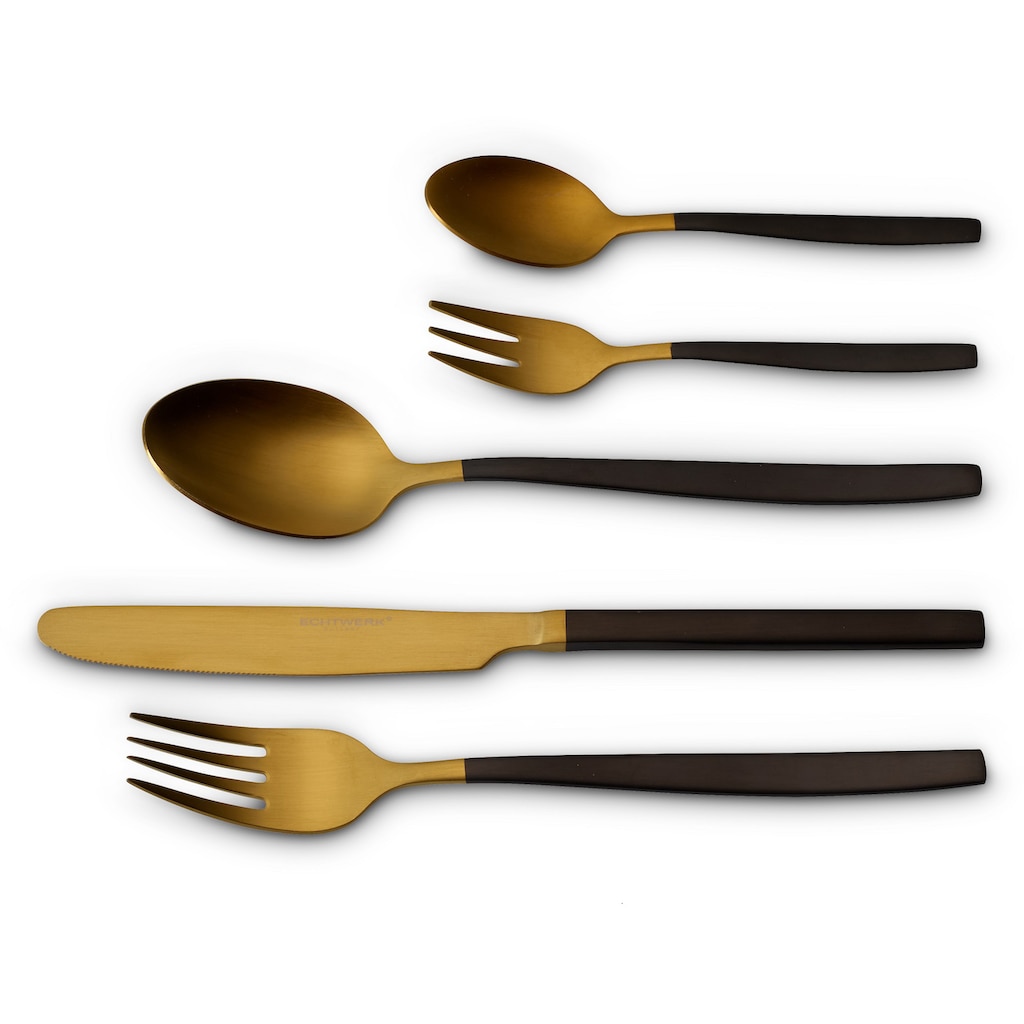 ECHTWERK Besteck-Set »Positano Due«, (Set, 20 tlg.), Tafelbesteck, PVD beschichtet, zweifarbig (Gold/Black)