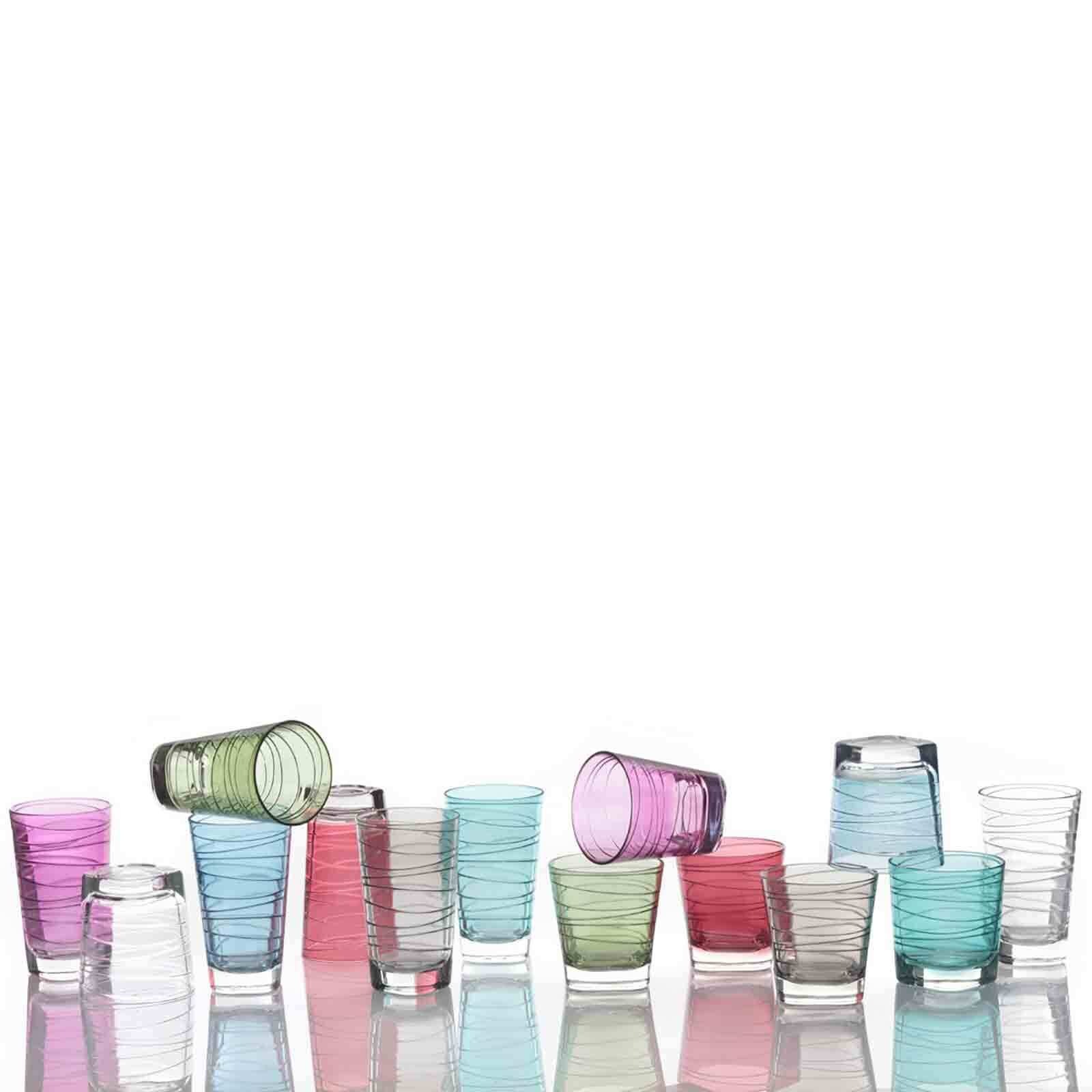 LEONARDO Glas »Trinkgläser Vario 12er Set bunt« Ideal für den Alltag, spülmaschinengeeignet,