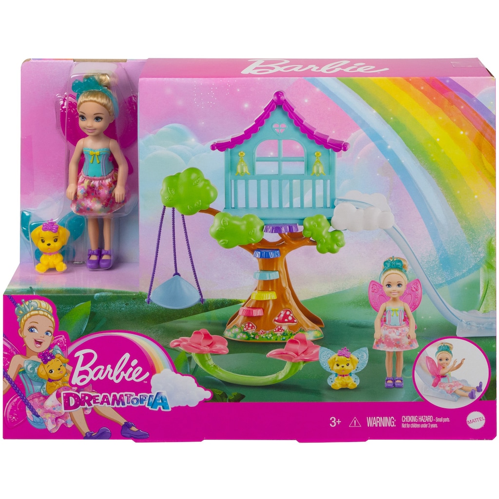 Barbie Puppenhaus »Dreamtopia Chelsea Feen-Baumhaus-Spielset mit Puppe«