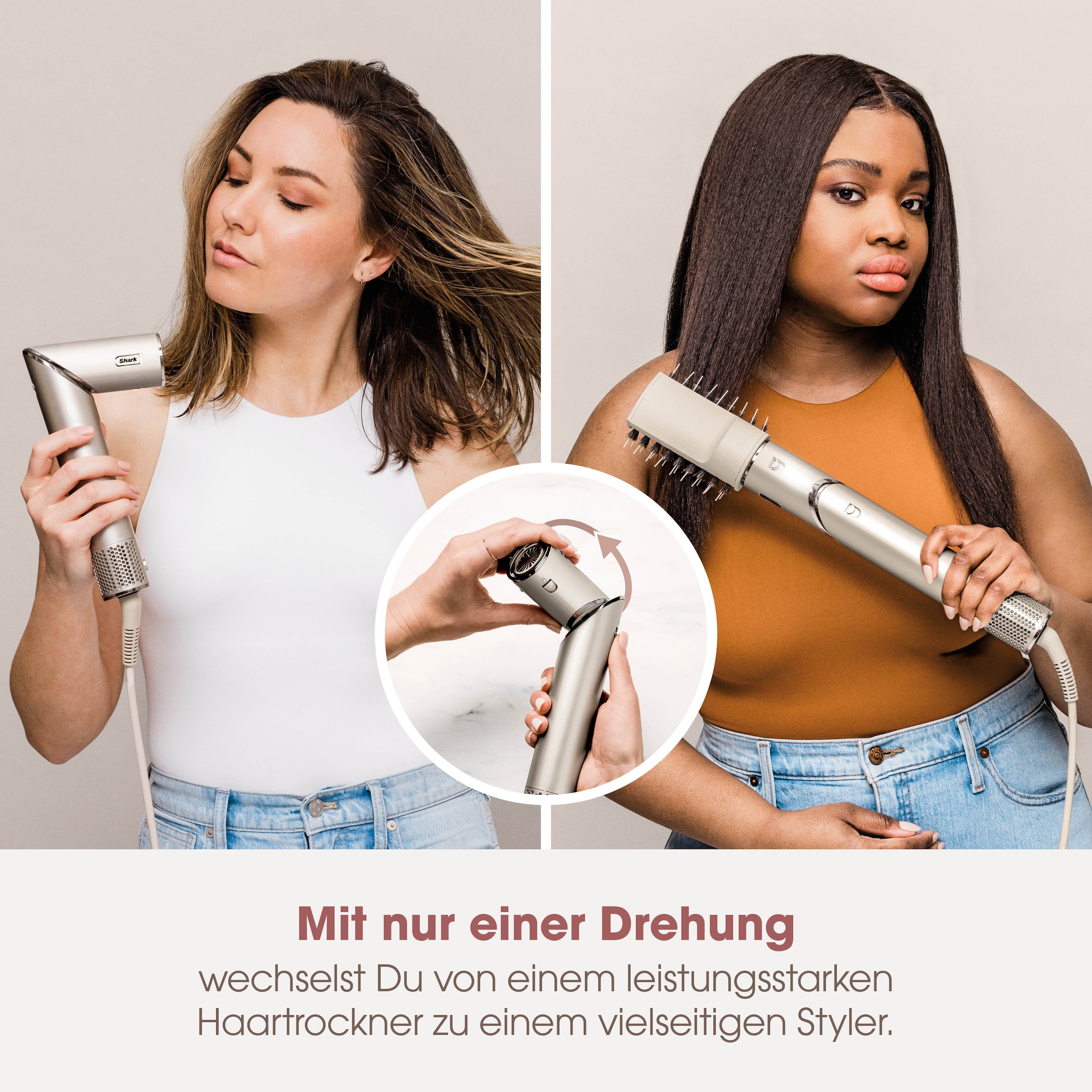 Shark Multihaarstyler »FlexStyle 5-in-1 Haarstyler und -trockner - Stone HD446SLEU«, 5 Aufsätze, Mit einer Drehung vom leistungsstarken Haartrockner zum Styler