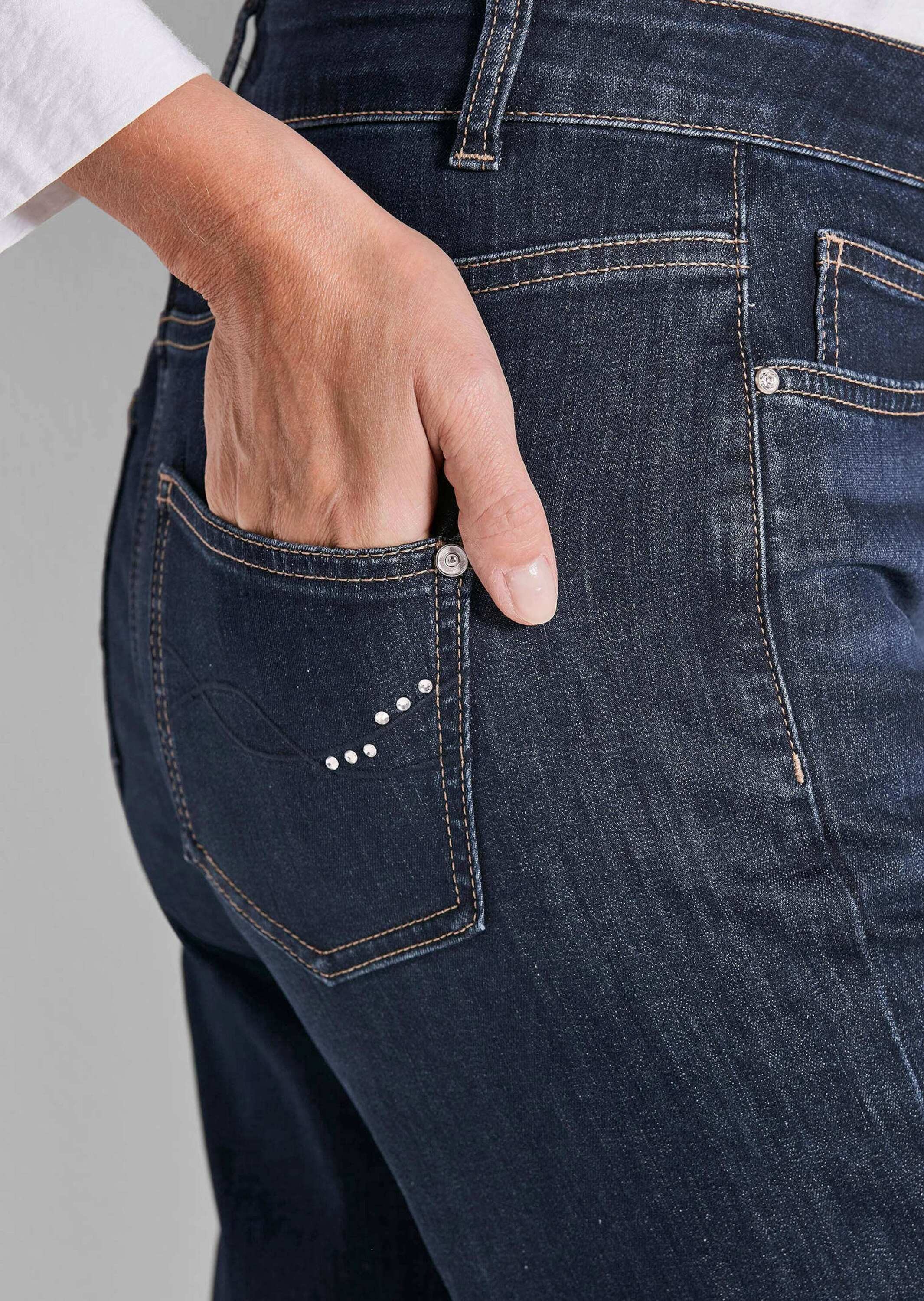GOLDNER Stretch-Jeans »Denim Jeans mit weitem Bein«