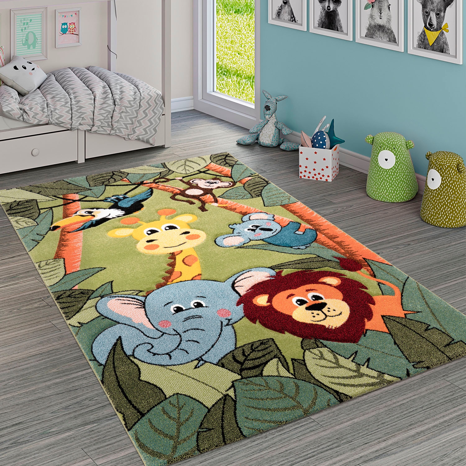 Paco Home Tiere, Kinderzimmer 638«, online Motiv »Diamond rechteckig, 3D-Design, kaufen Dschungel Kinderteppich