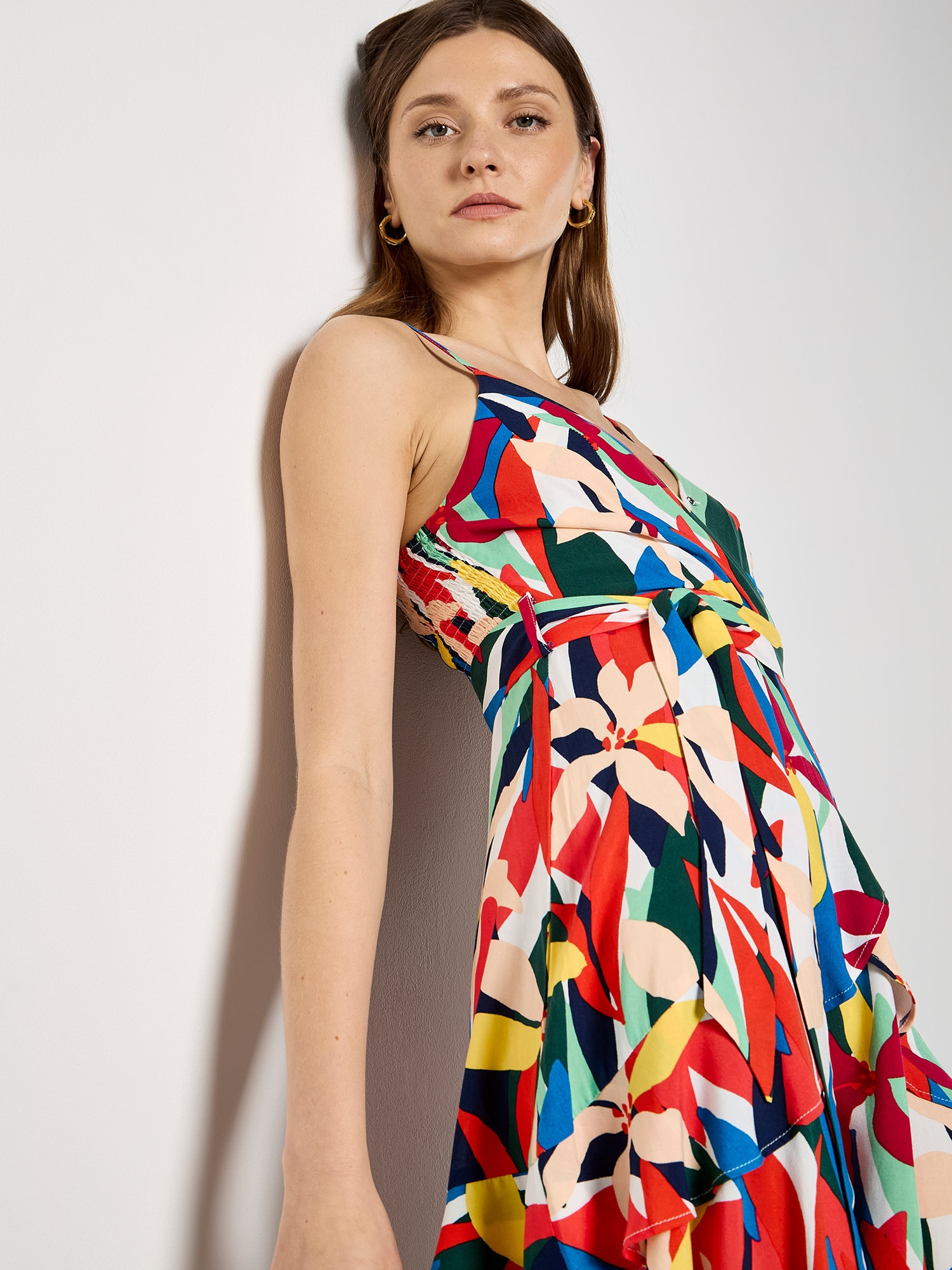 Apricot Druckkleid »Mini-Kleid« mit Stufenschnitt