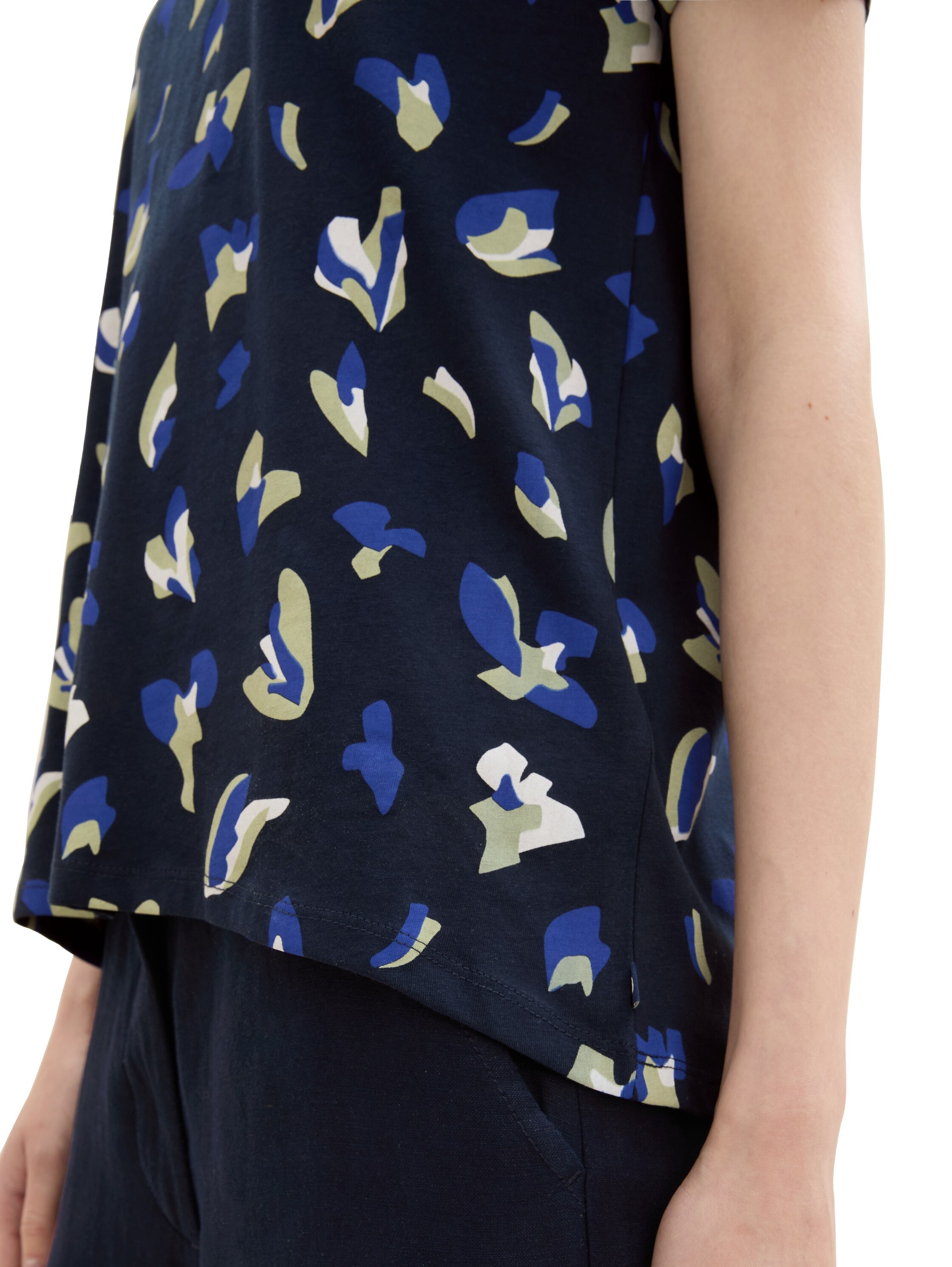 TOM TAILOR Denim Rundhalsshirt, mit All-Over Print