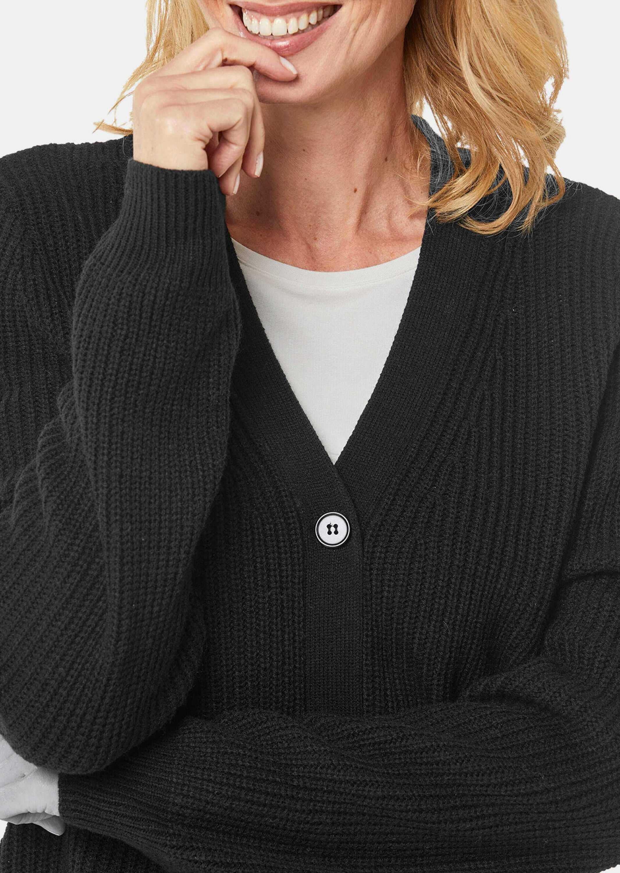 GOLDNER Strickjacke »Elegante Strickjacke mit V-Ausschnitt« Hochwertige Strickminderungen