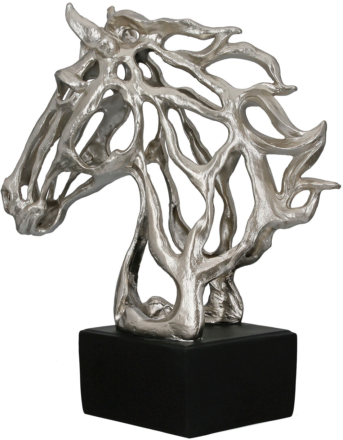 Casablanca by Gilde Dekoobjekt »Skulptur Pferd Cheval silberfarben H. 39,5 cm«