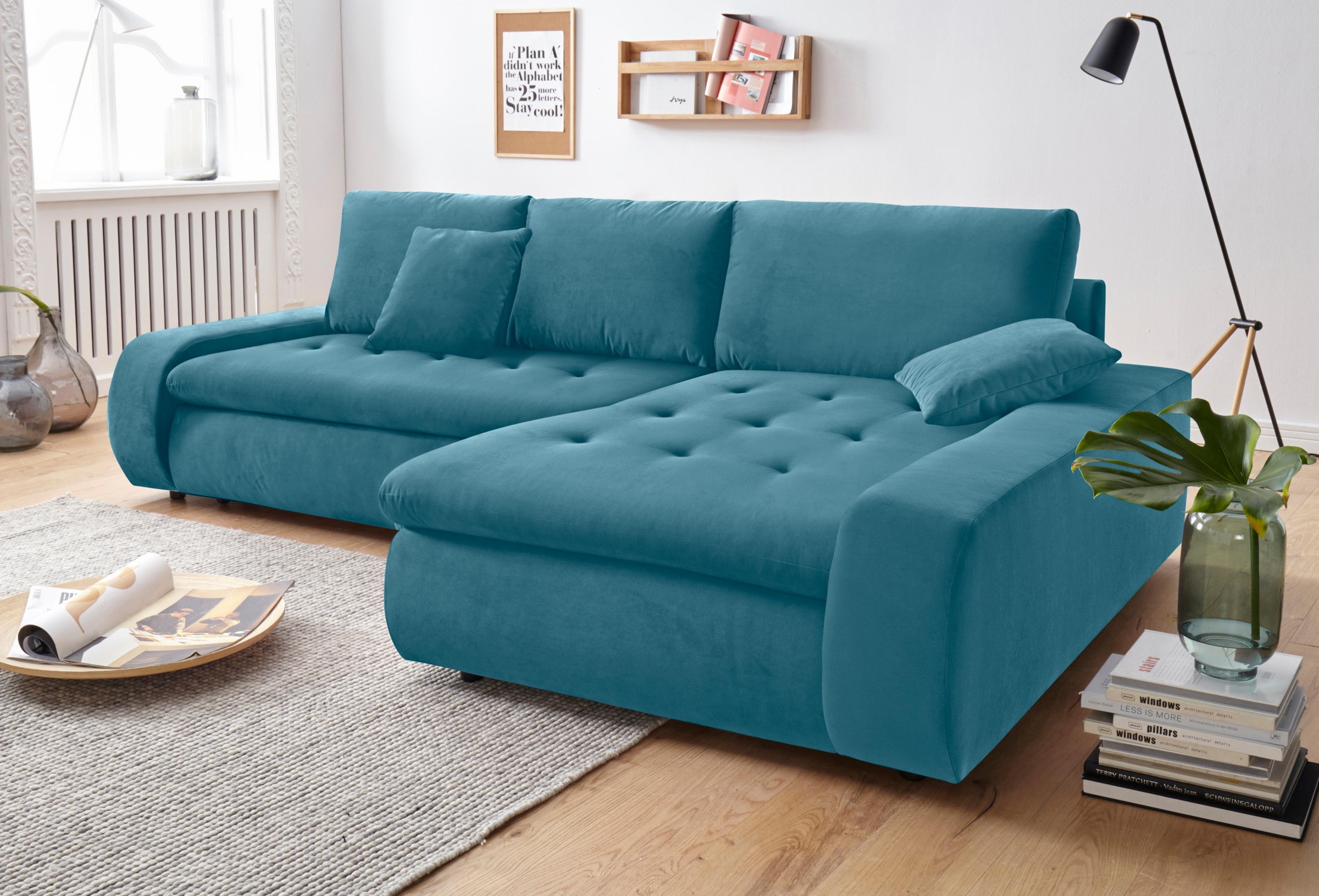 TRENDMANUFAKTUR Ecksofa »Indie II, tolle Detailverarbeitung, bequem und komfortabel im Sitz«, XL und XXL, wahlweise mit Bettfunktion, L-Form