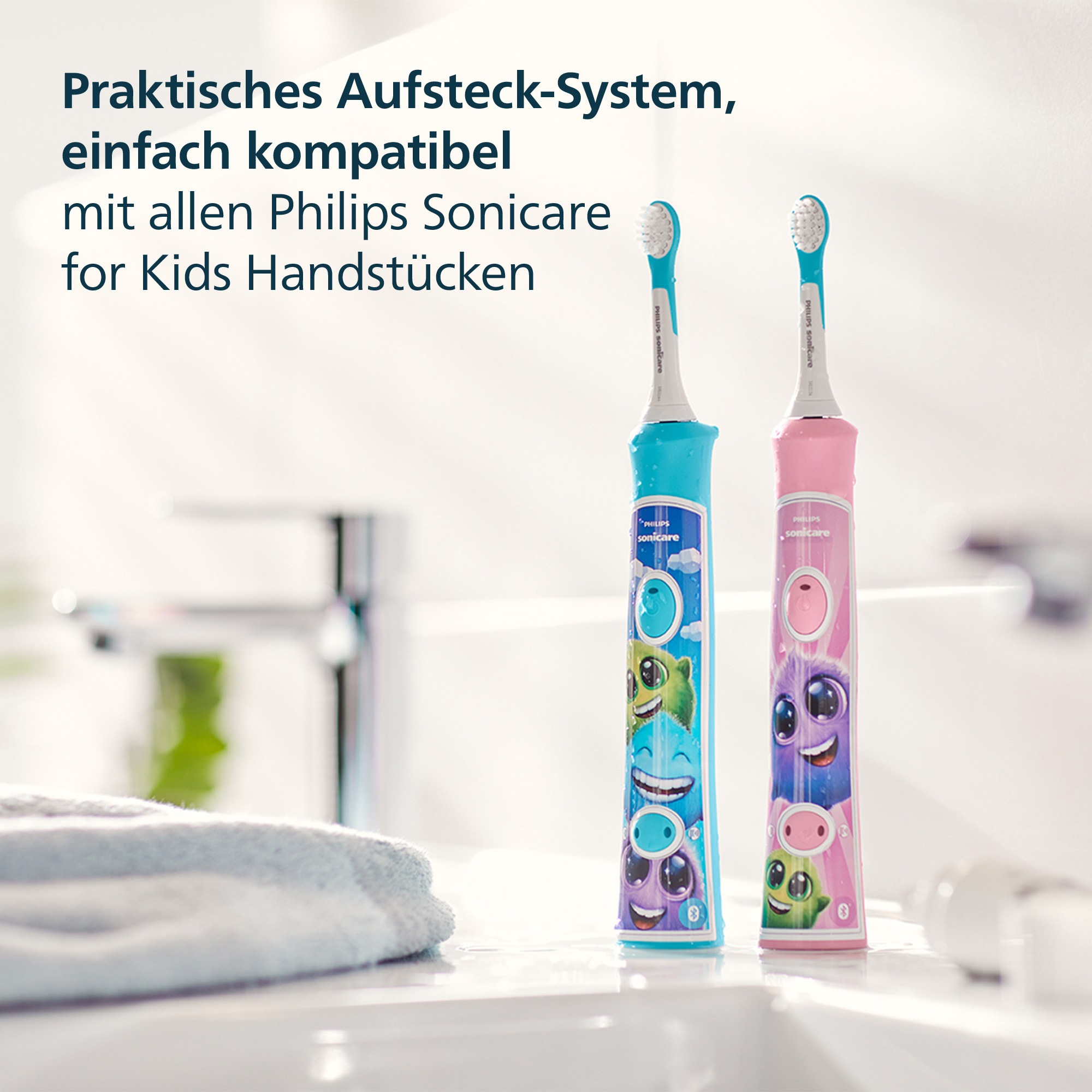 Philips Sonicare Aufsteckbürsten »For Kids«, für Milchzähne geeignet, ab 3 Jahren, für jedes Sonicare Handstück