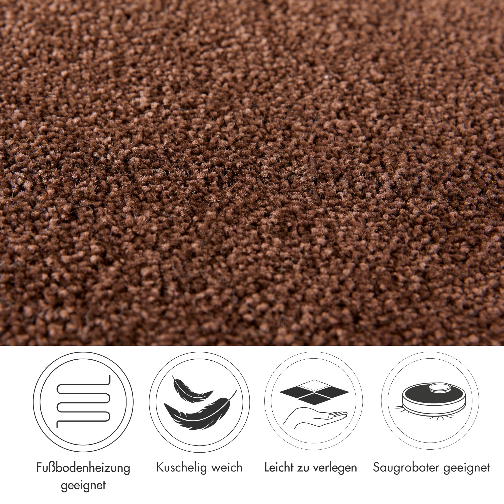 Andiamo Teppichboden »Sophie, Frisee-Velours, Made in Netherlands« rechteckig 12 mm Höhe Uni Farben, Breite 400 cm oder 500 cm, strapazierfähig & pflegeleicht