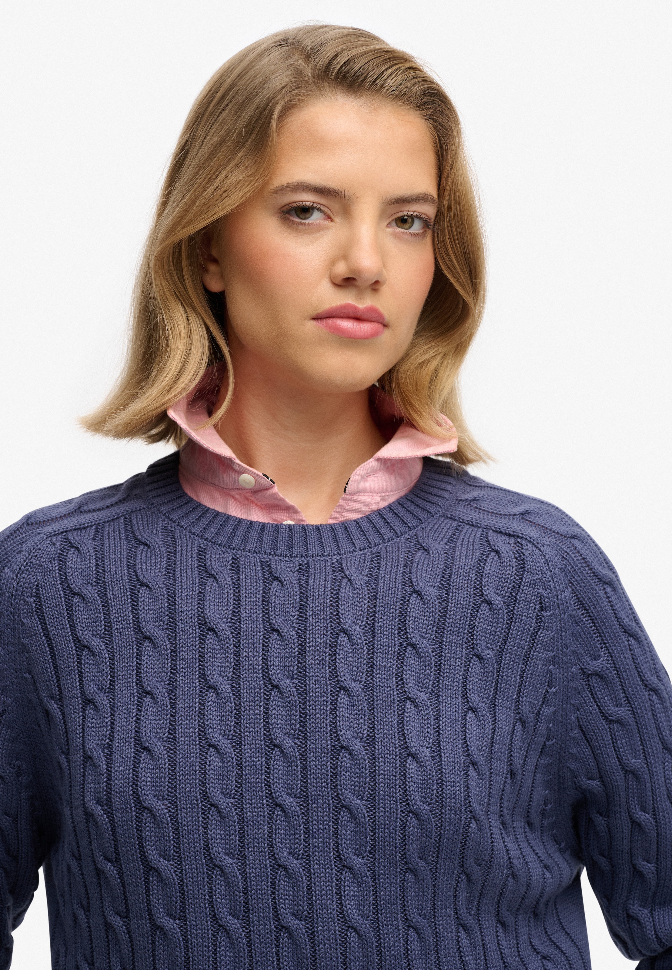 Superdry Strickpullover »SLOUCHY CABLE KNIT« Baumwolle, loose fit
